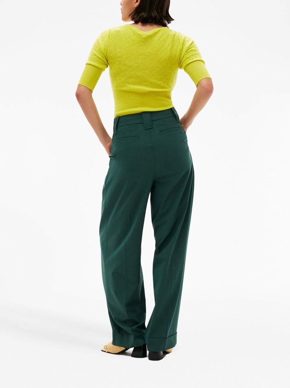 pleat-detail trousers - 3