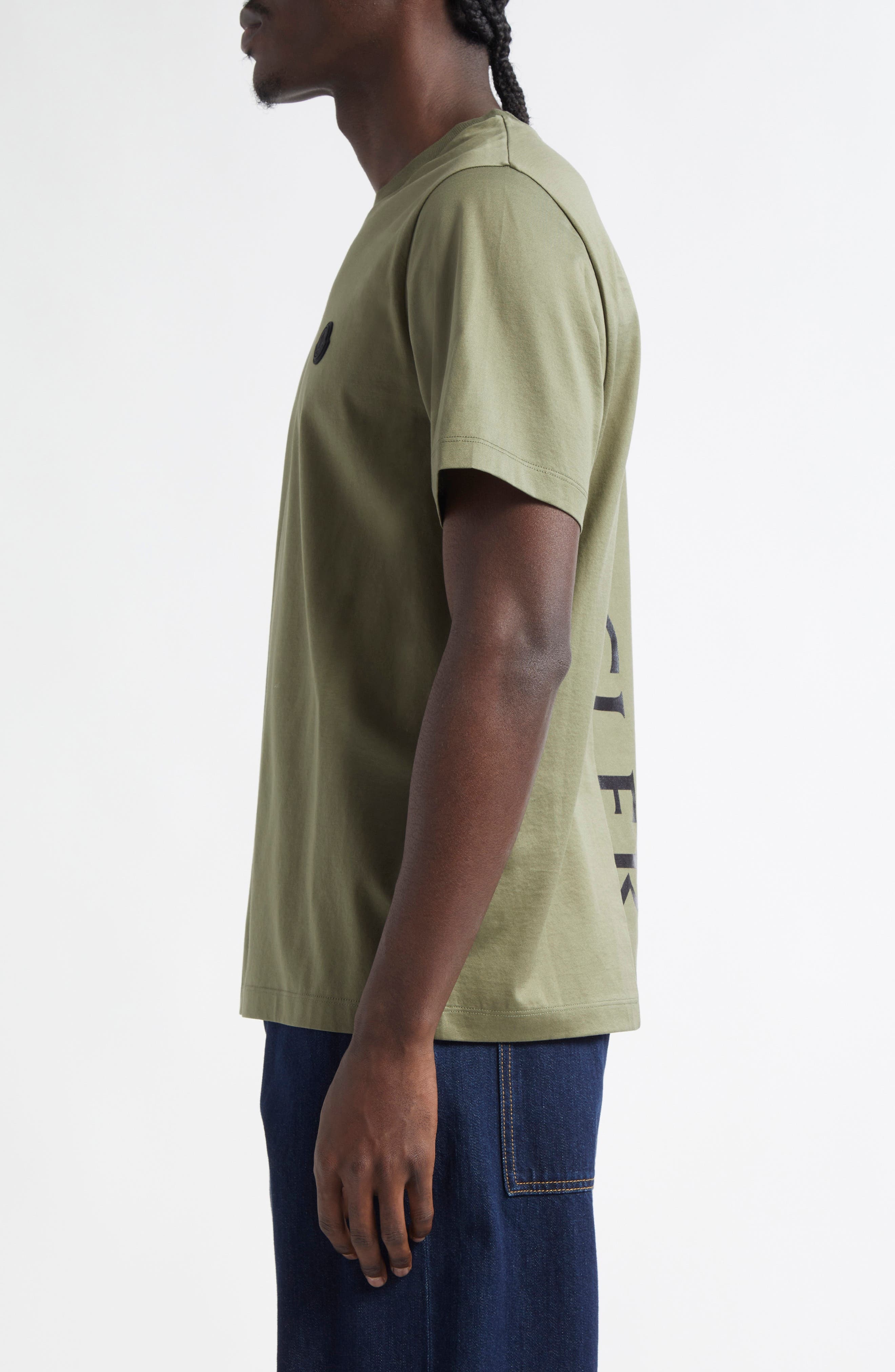 Moncler Logo Patch Graphic T-Shirt in Smokey Olive at Nordstrom - 3