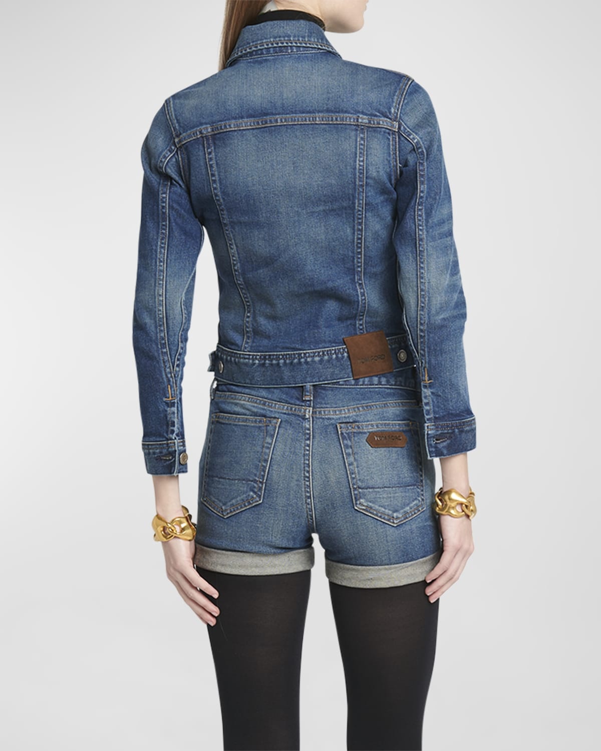 Comfort Stone Washed Denim Crop Jacket - 6