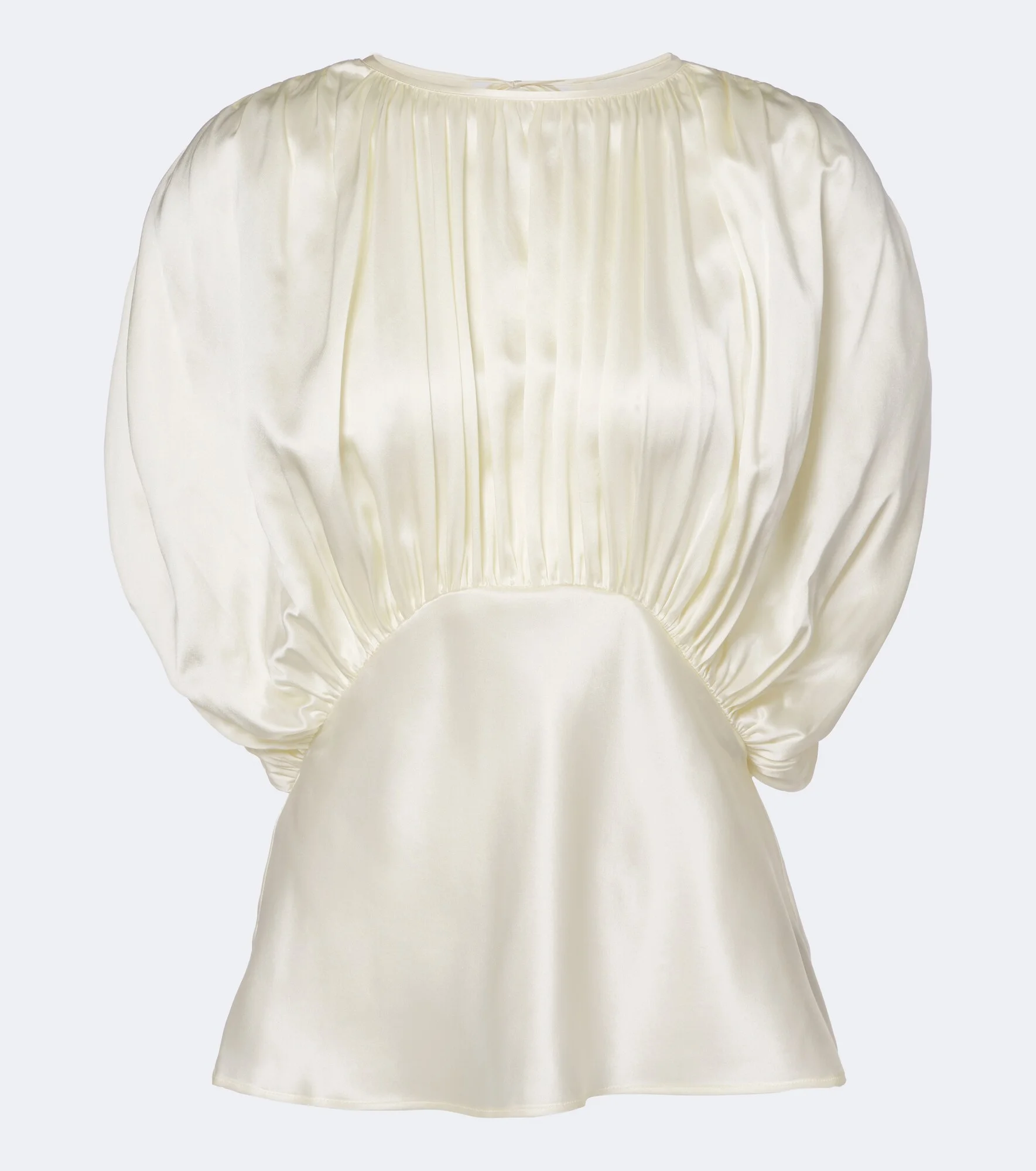 Peta draped peplum silk satin top - 1
