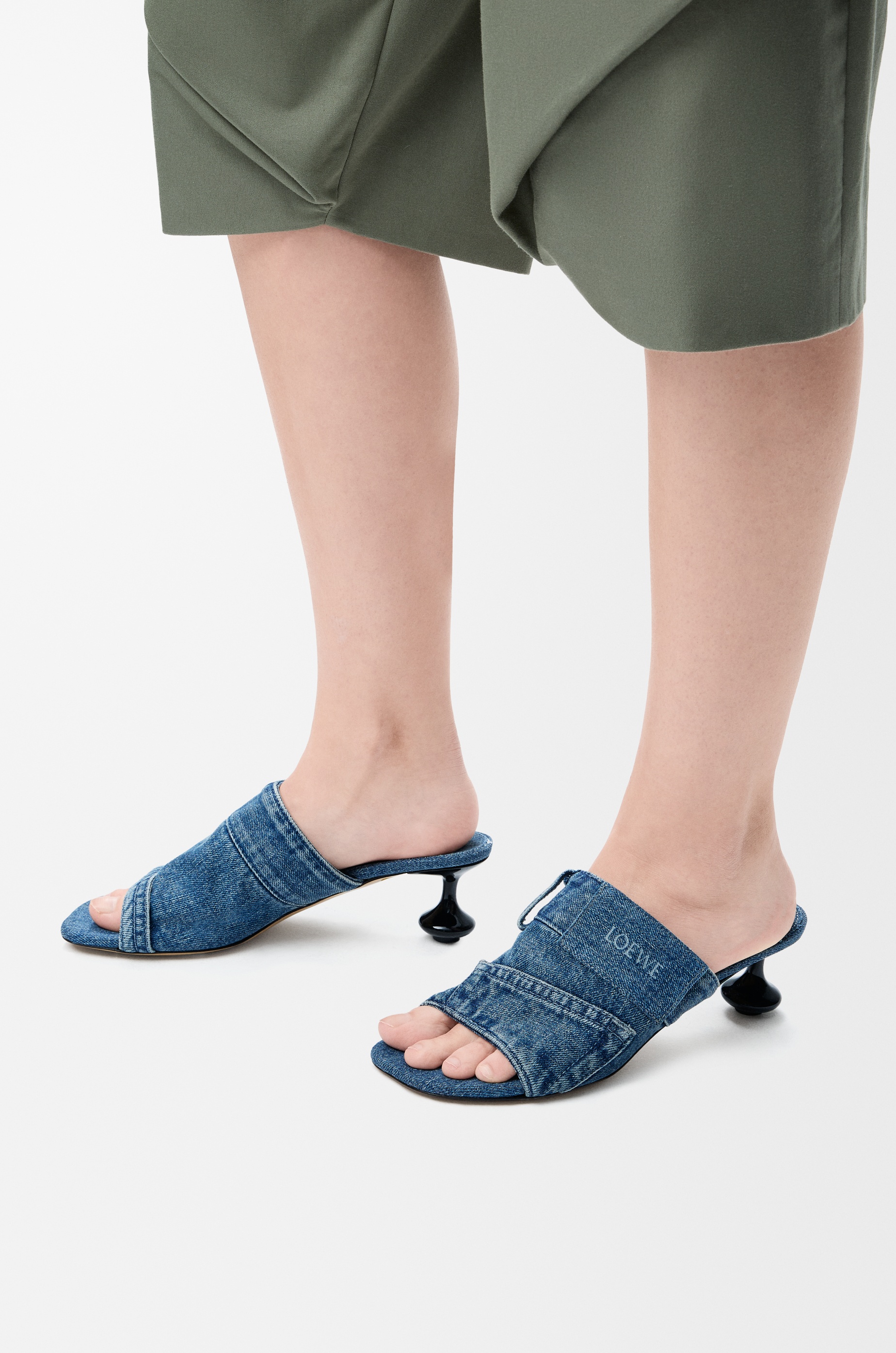 Toy Panta slide in washed denim - 2