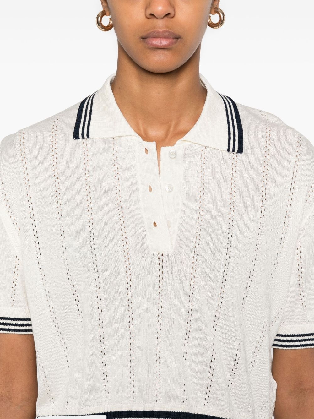 rhinestone-embellished polo top - 5