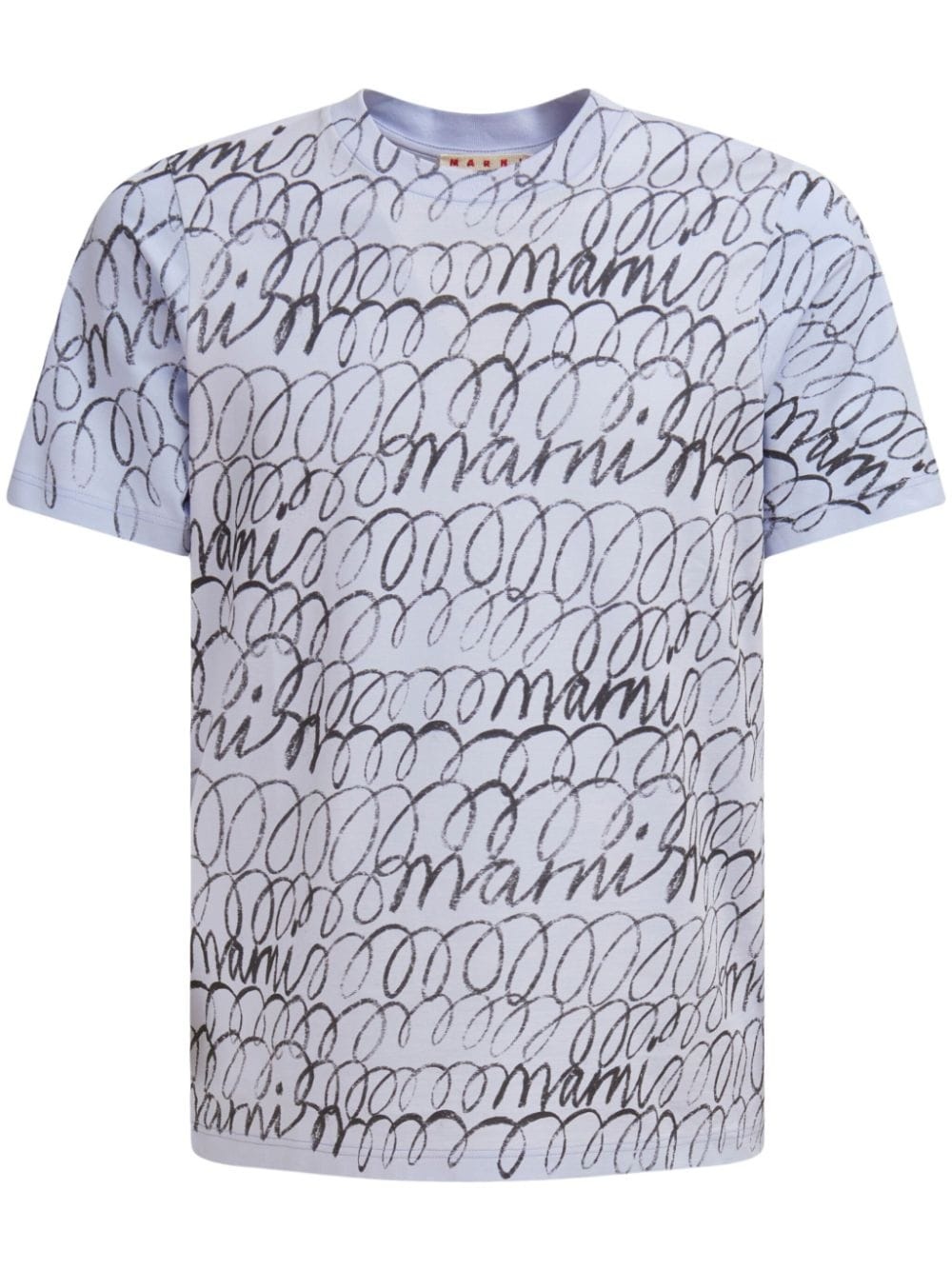 ORGANIC COTTON T-SHIRT WITH MARNI SCRIBBLE MOTIF (ILLUSIONBLUE) - 1