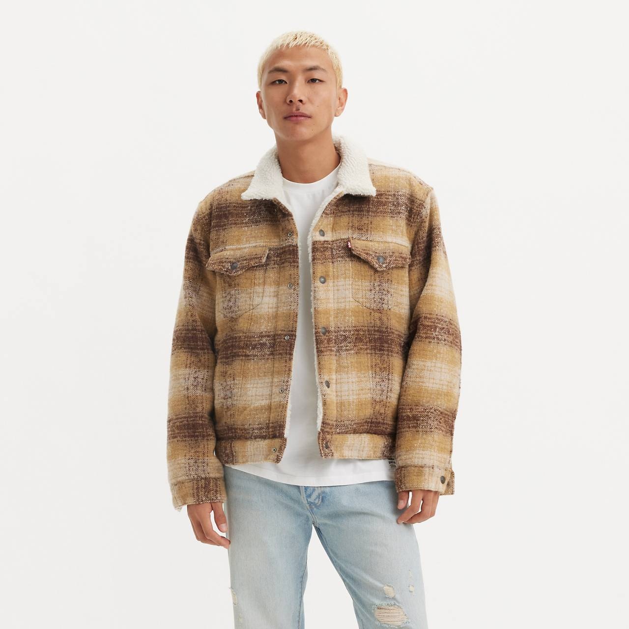 PLAID TYPE III SHERPA TRUCKER JACKET - 2