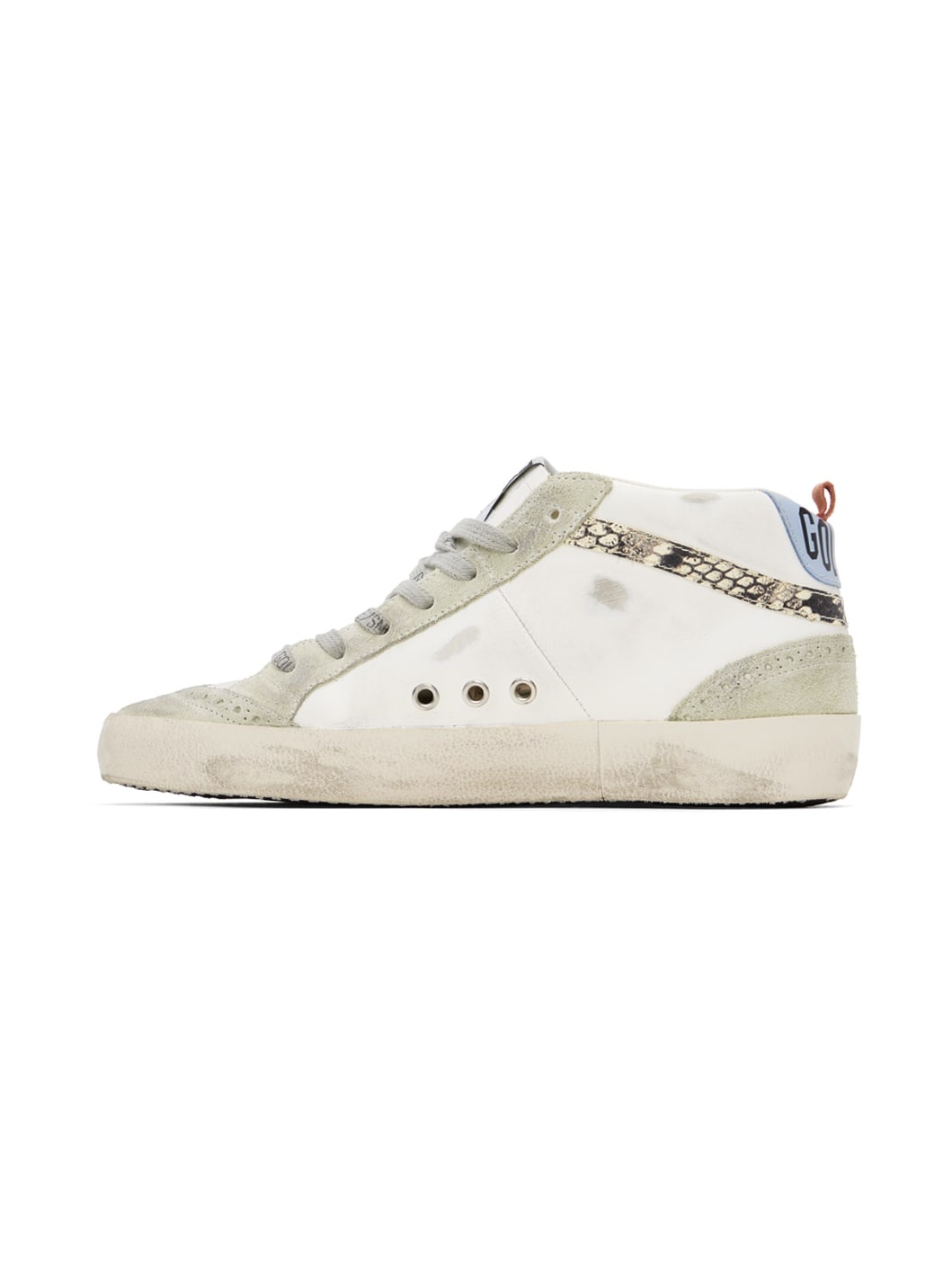 SSENSE Exclusive White & Gray Mid Star Sneakers - 3