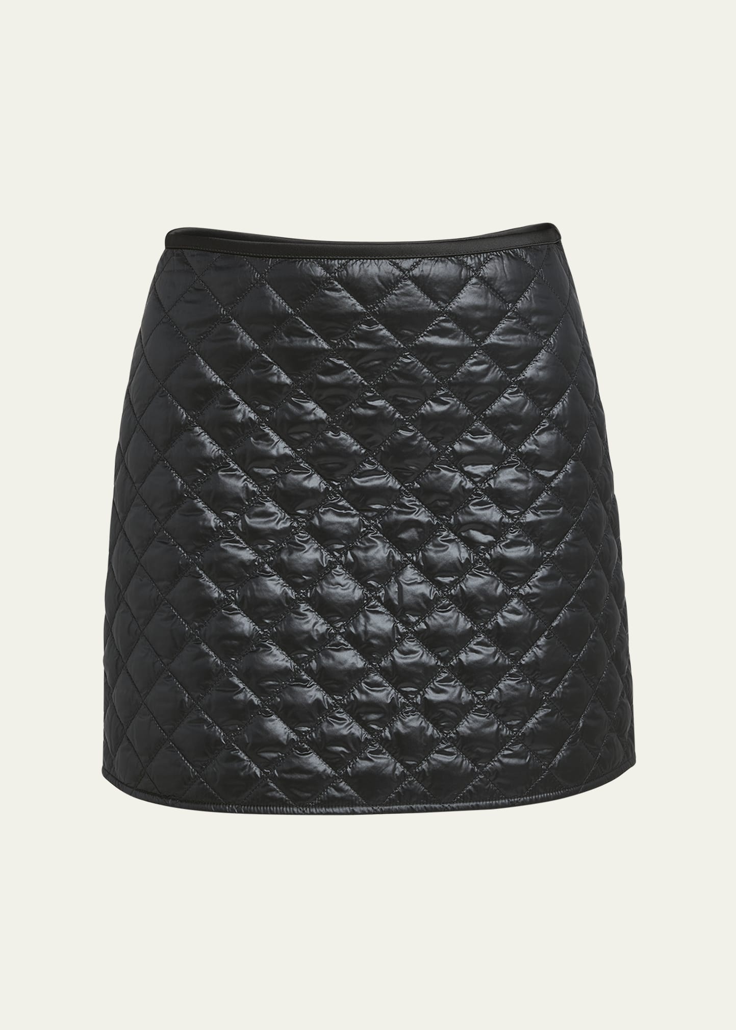 Diamond-Quilted Mini Skirt - 1