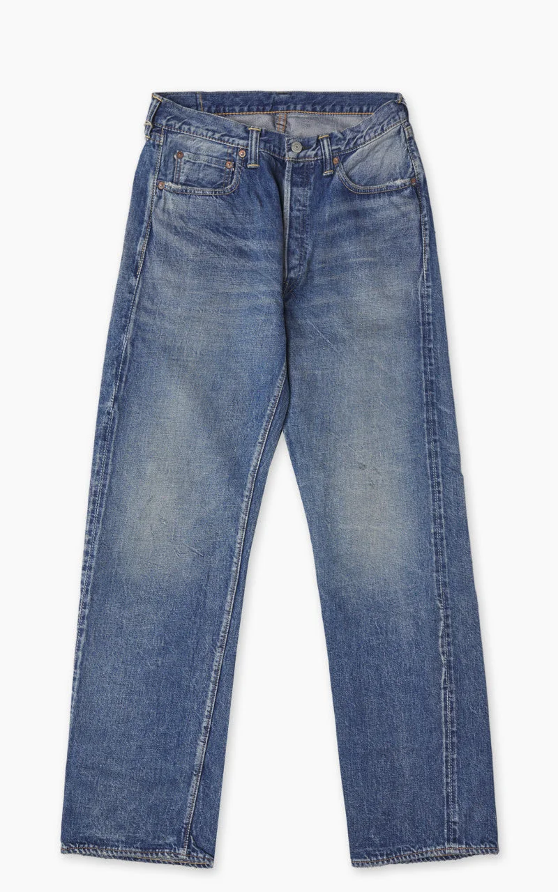 FULLCOUNT 1341-1101 STRAIGHT DENIM DARTFORD WASHED INDIGO BLUE - 1