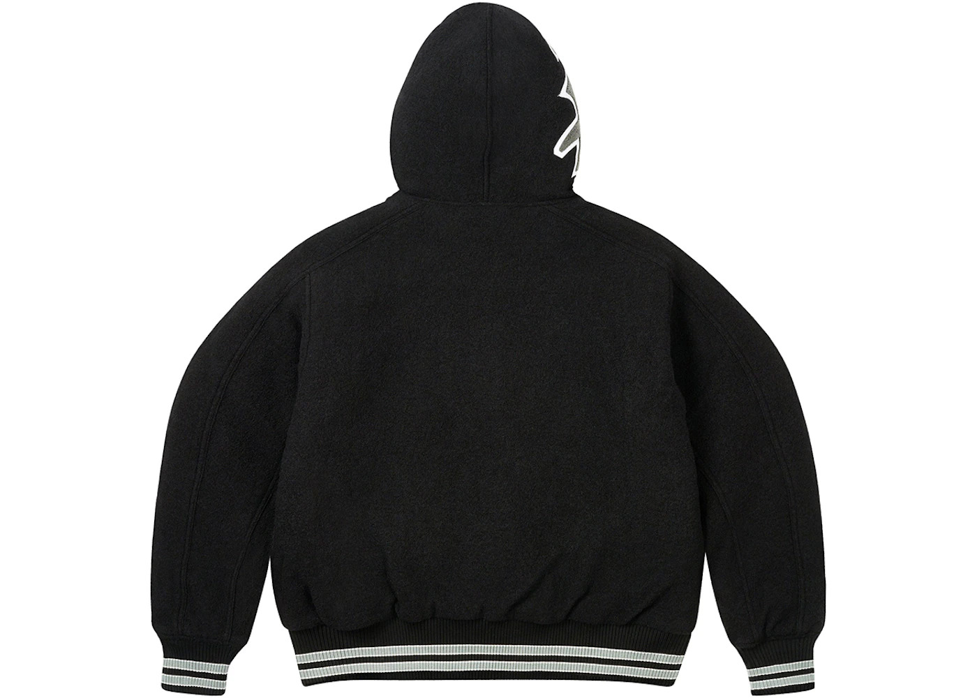 Palace Hooded Varsity Jacket Black - 3