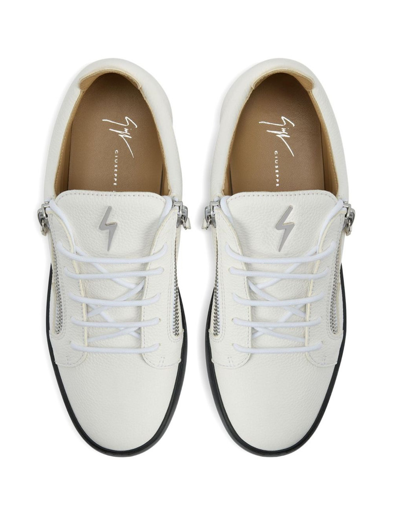zip-detail leather low-top sneakers 4