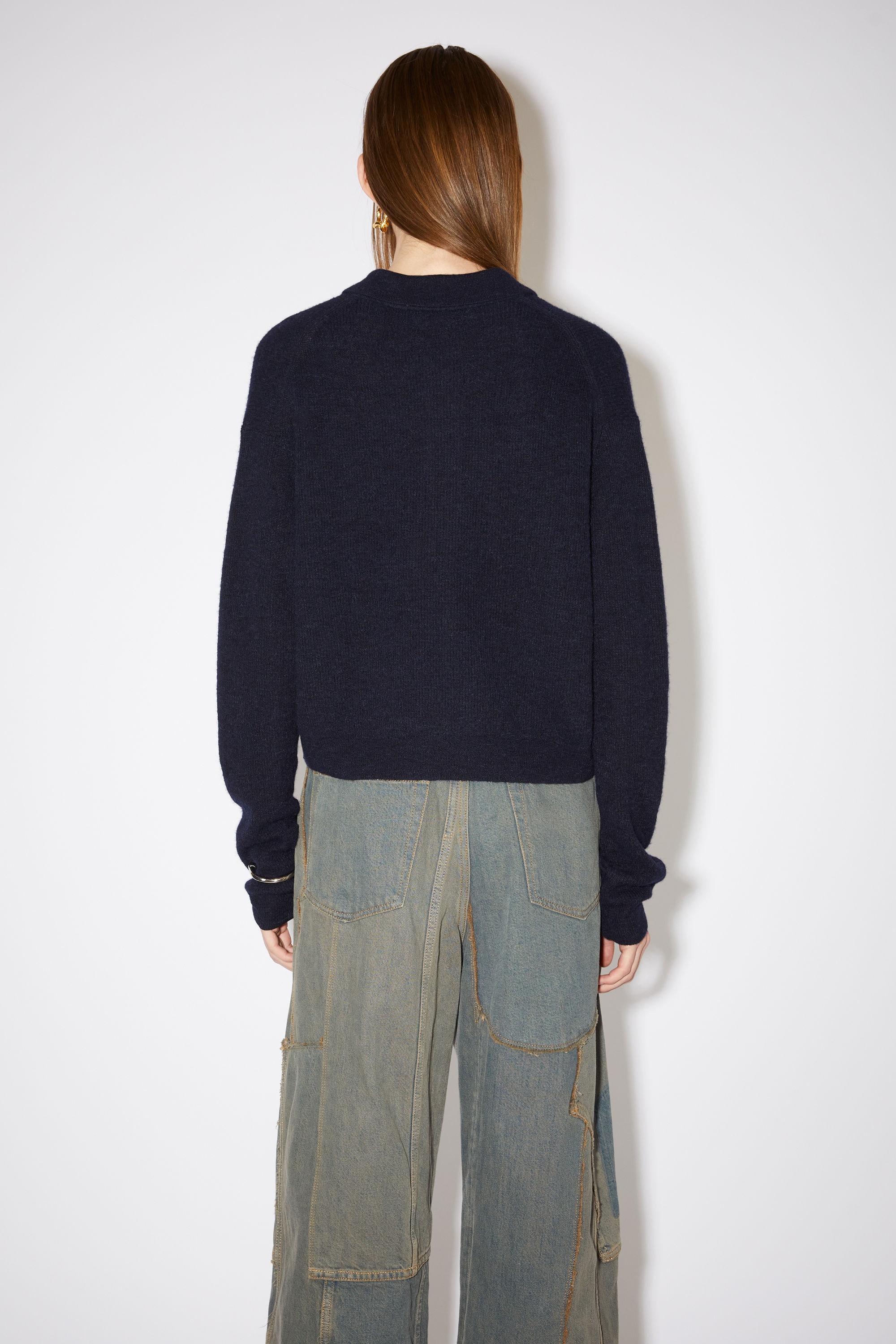 Polo knit sweater - Dark navy - 3