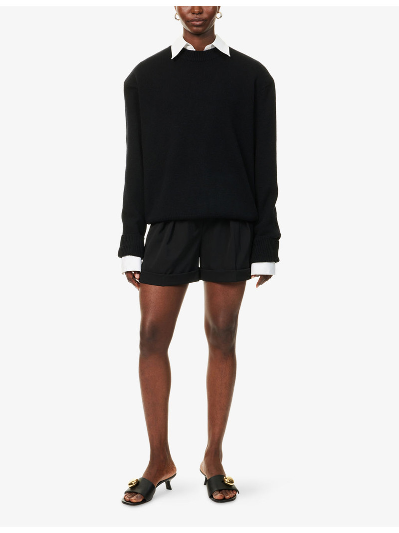 The Frankie Shop Rafaela Padded-Shoulder Wool-Blend Knitted Jumper outlook