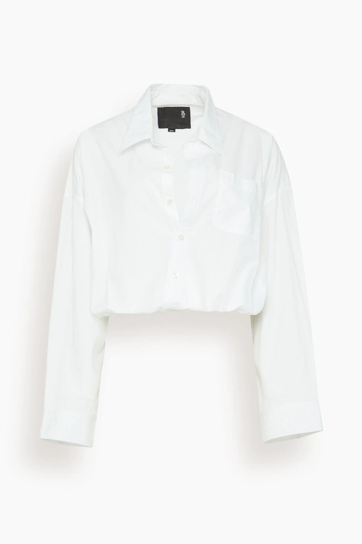 Crossover Bubble Shirt in White - 1