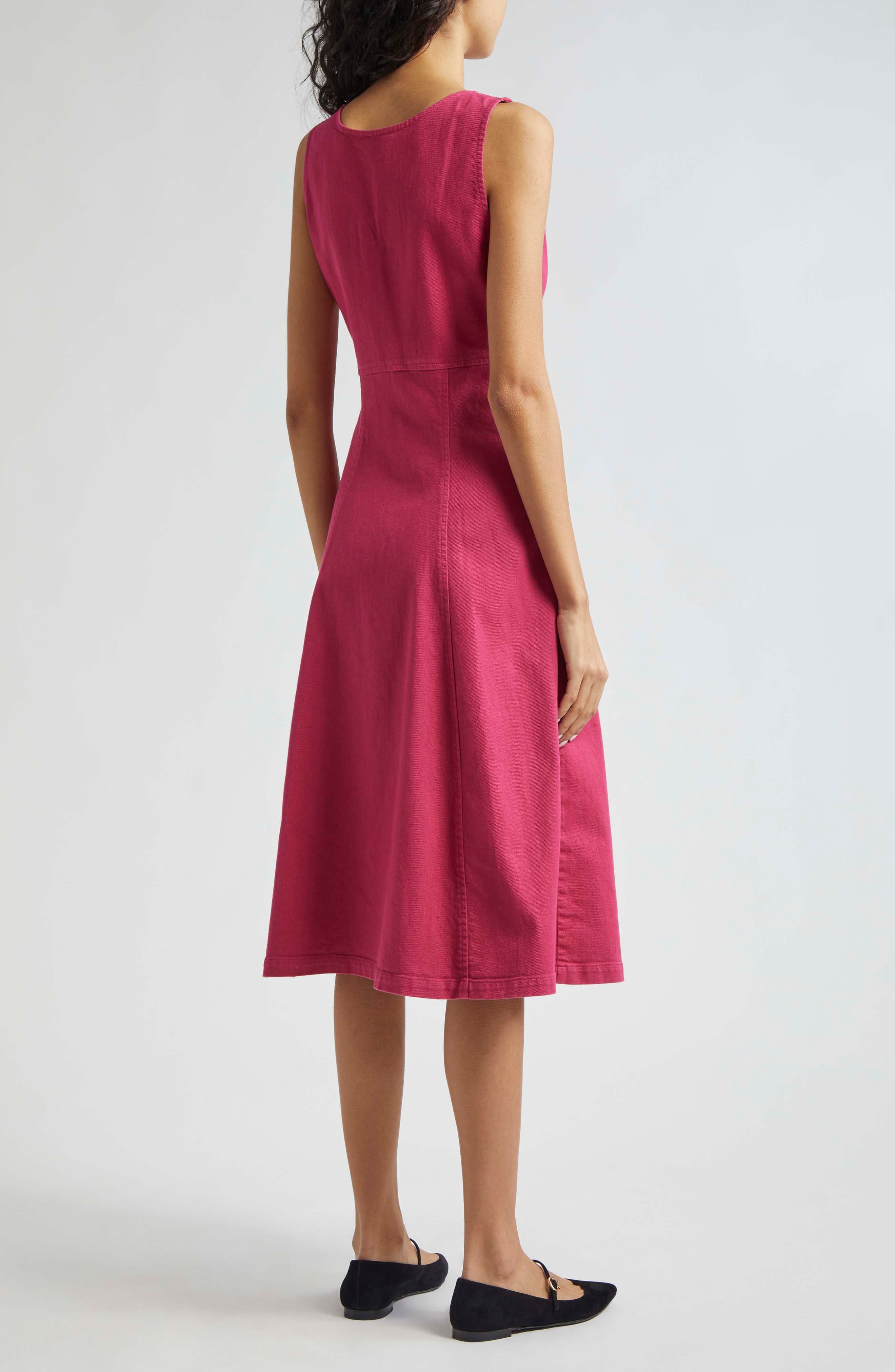 Sleeveless Denim Midi Dress - 2