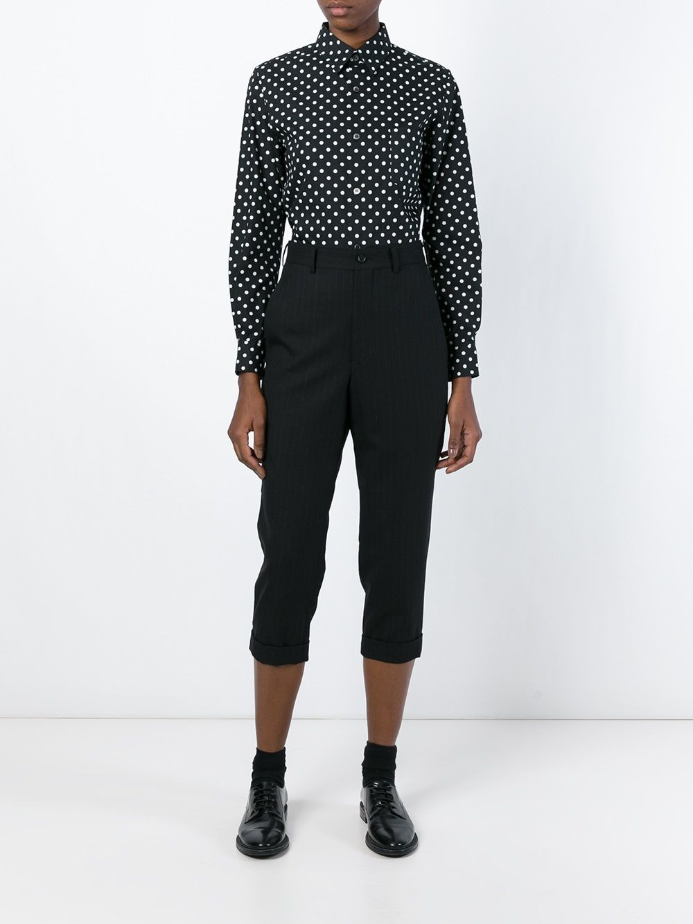 cropped pinstripe trousers - 2