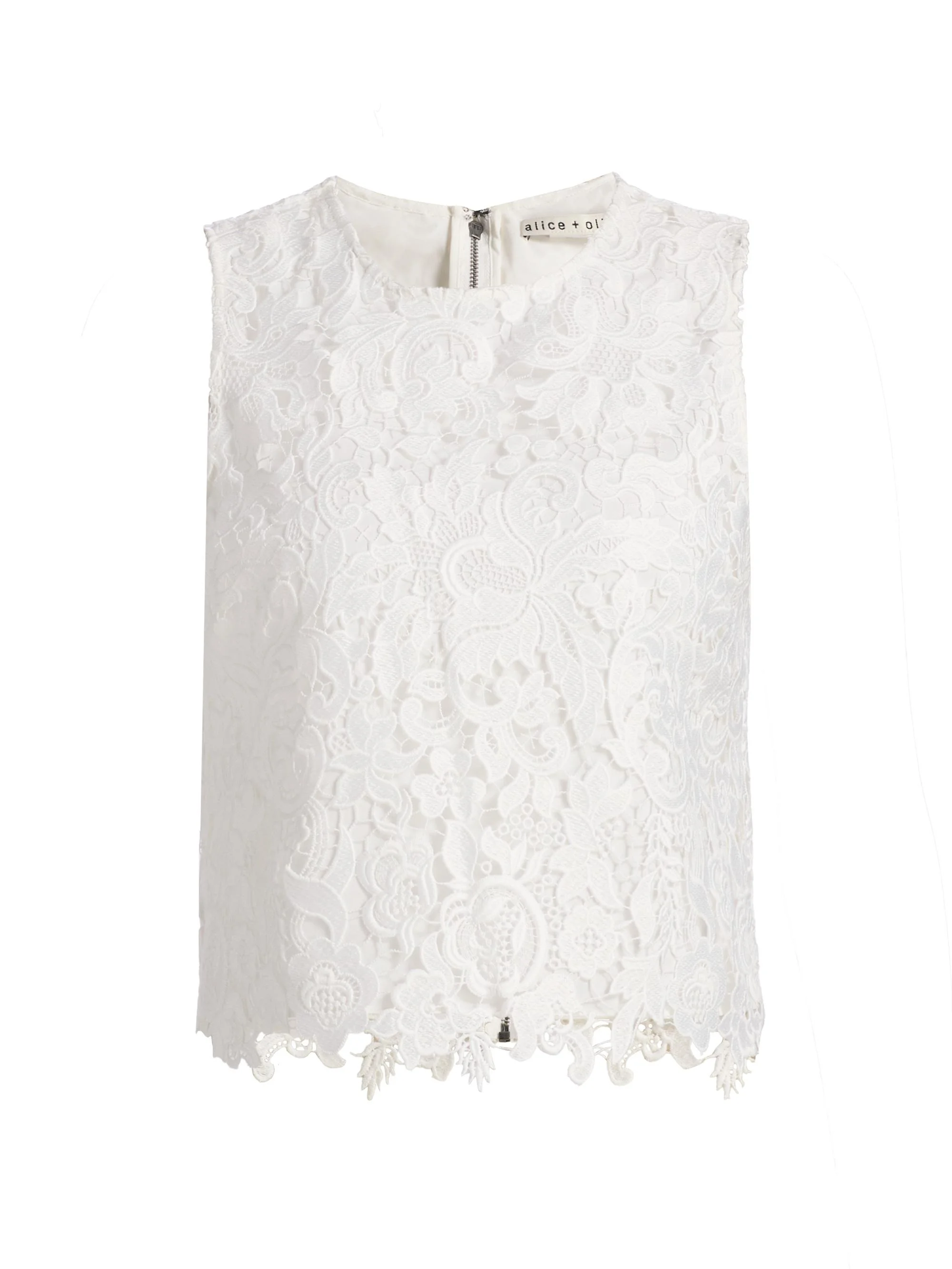 Women's Amal Lace Tank - Off White - 1