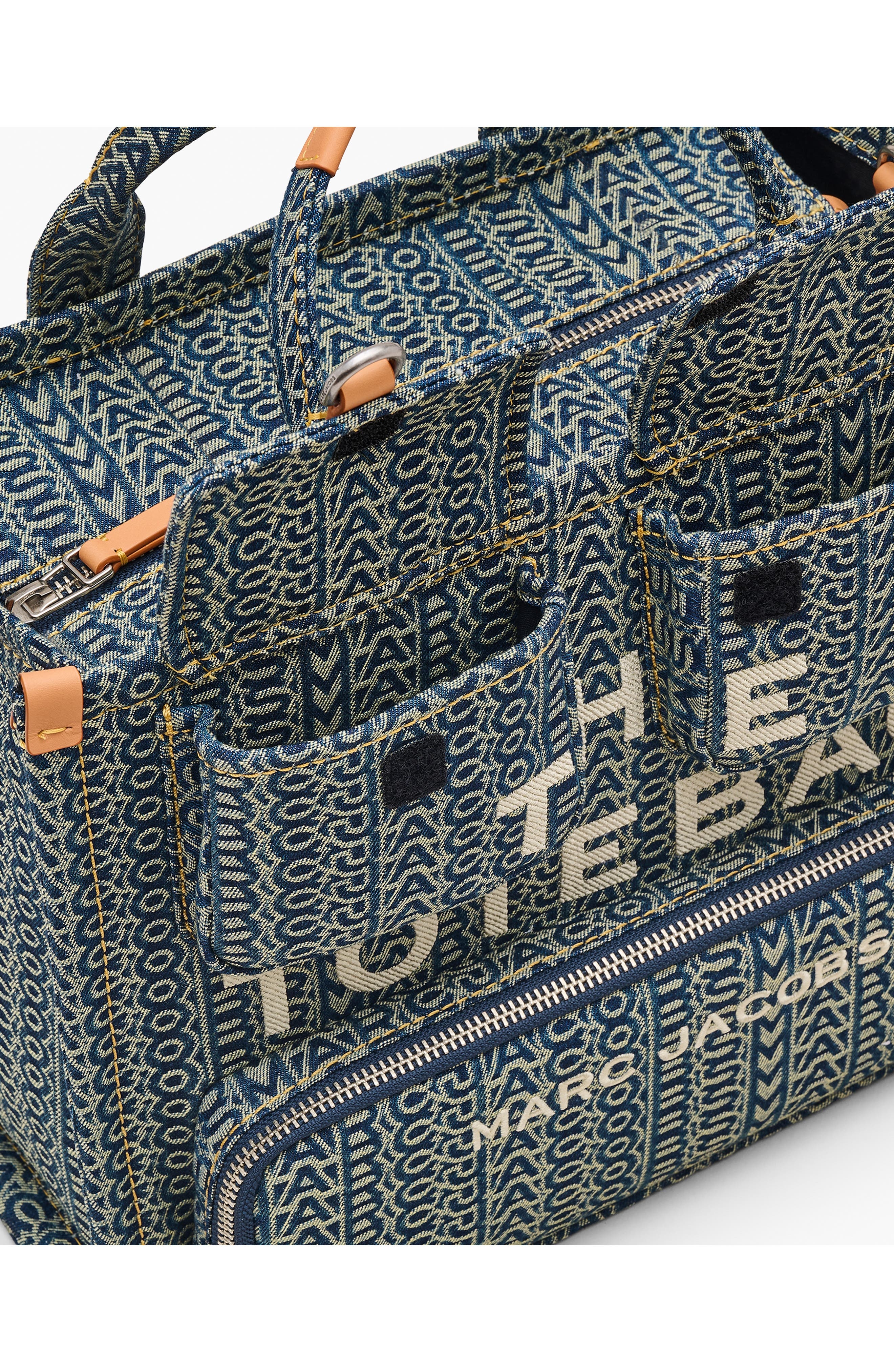 Marc Jacobs The Cargo Monogram Denim Medium Tote Bag in Sun Faded Denim at Nordstrom - 5