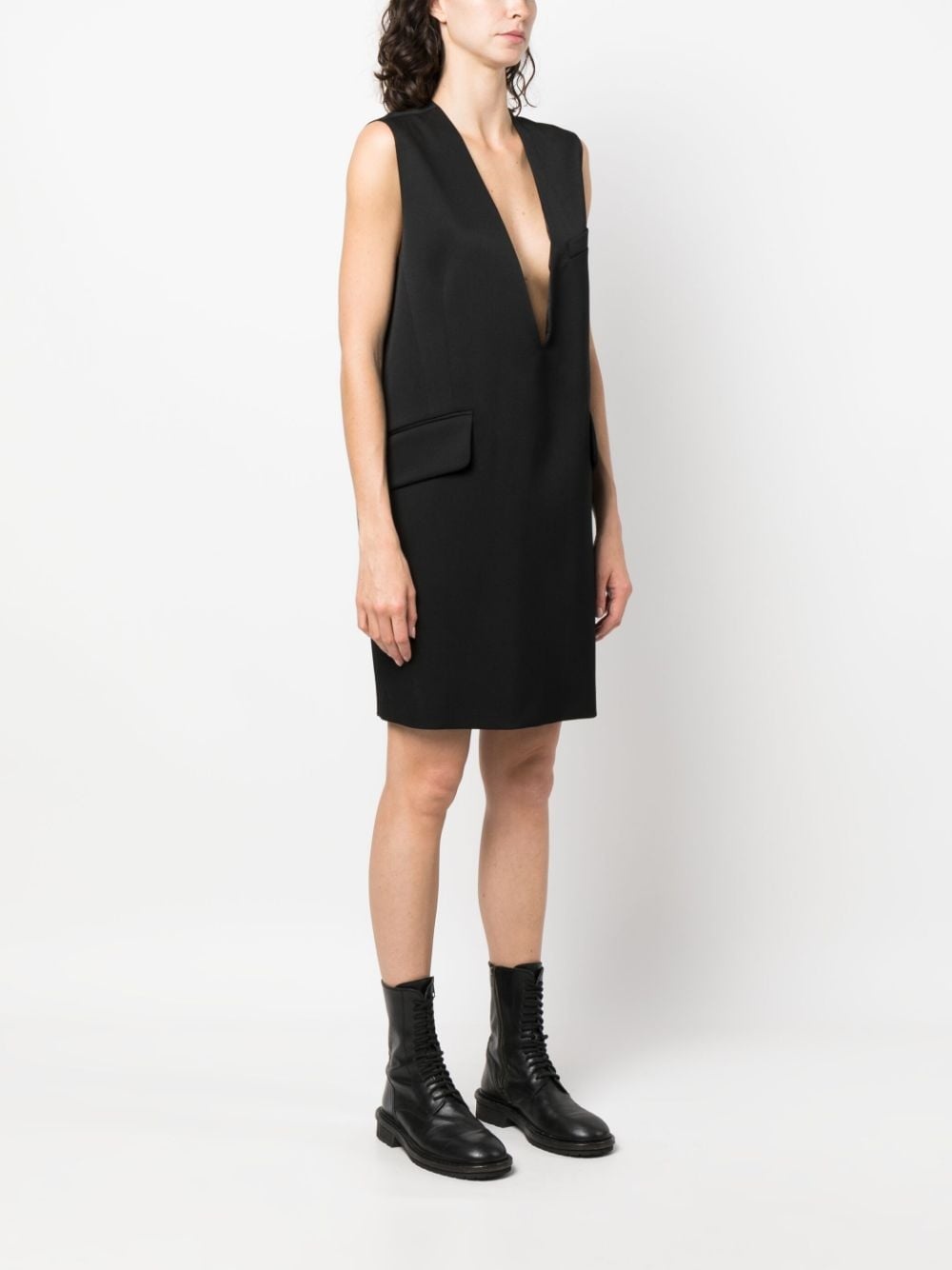 V-neck sleeveless short dress - 3