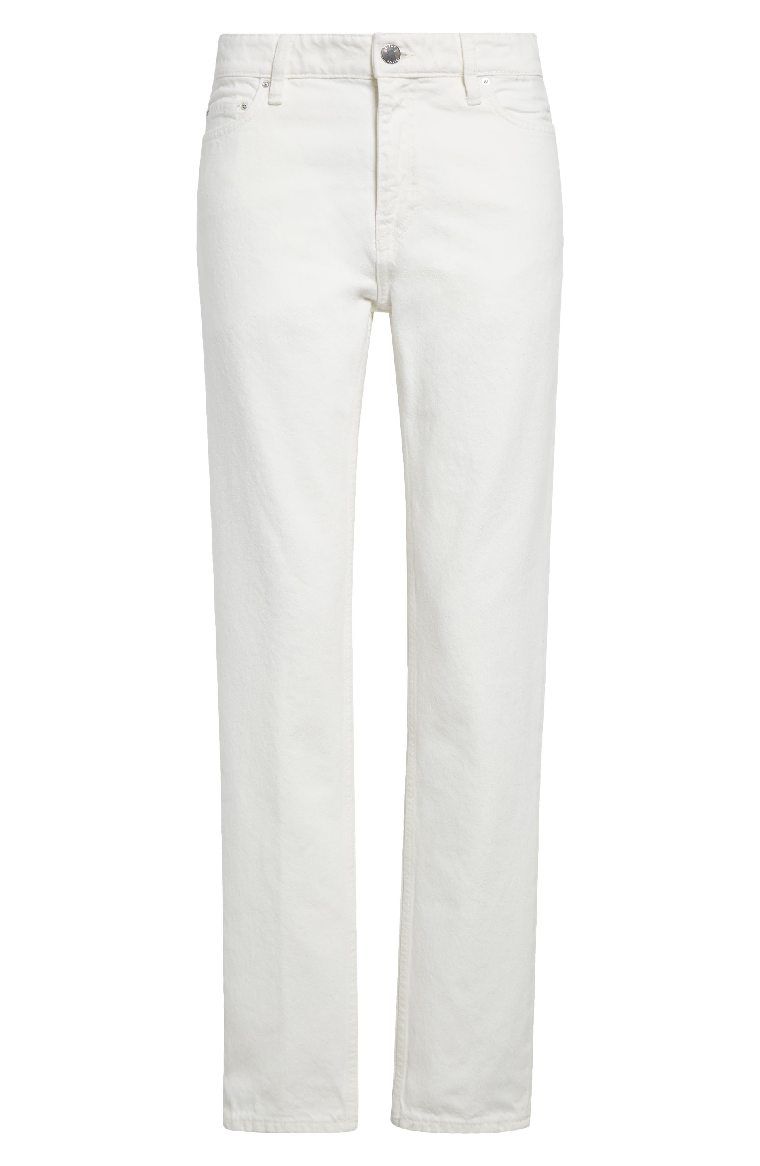 TOTEME Low Rise Organic Cotton Tapered Straight Leg Jeans in White at Nordstrom - 6