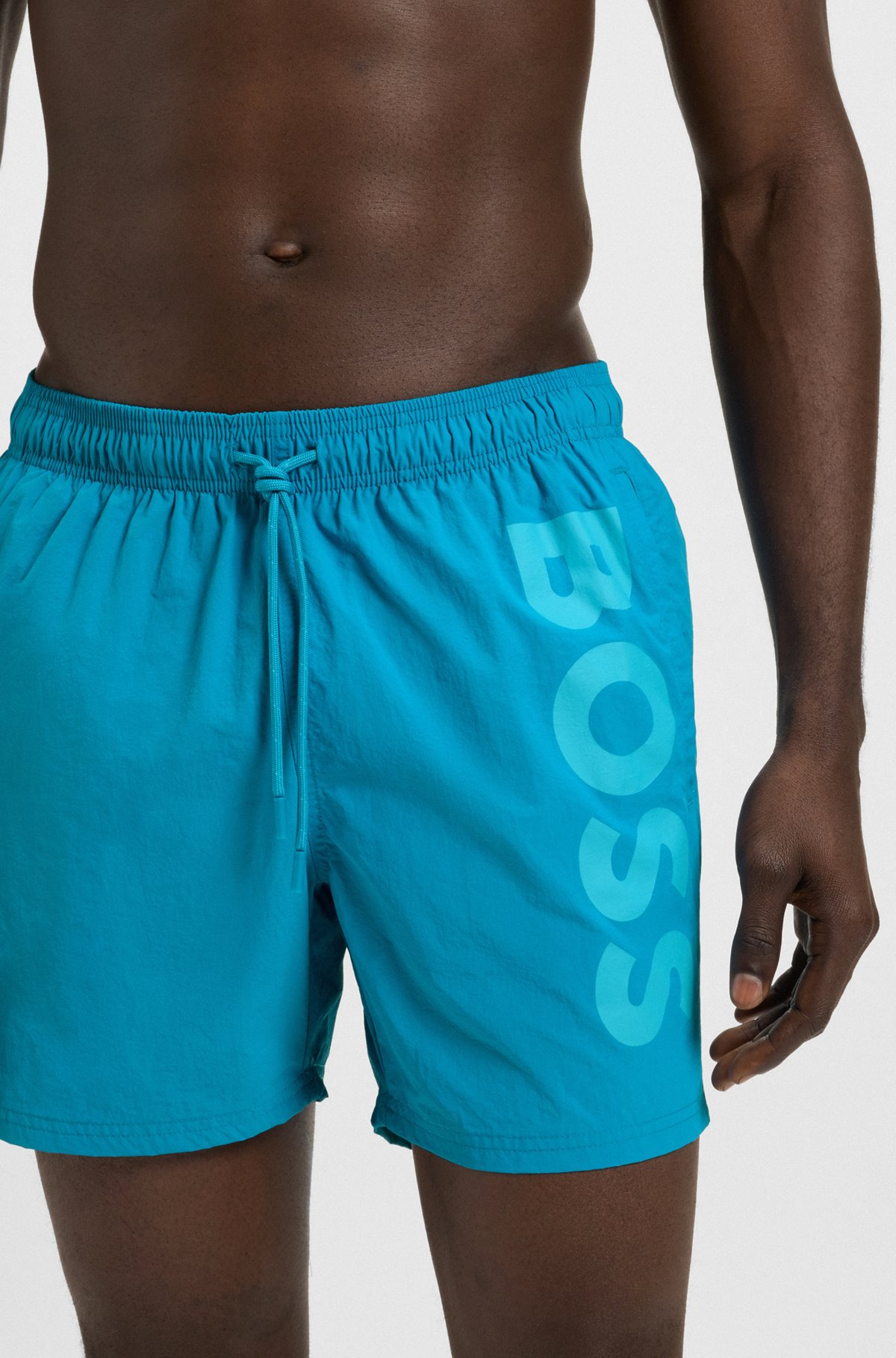 CONTRAST-LOGO SWIM SHORTS IN QUICK-DRYING FABRIC - 3