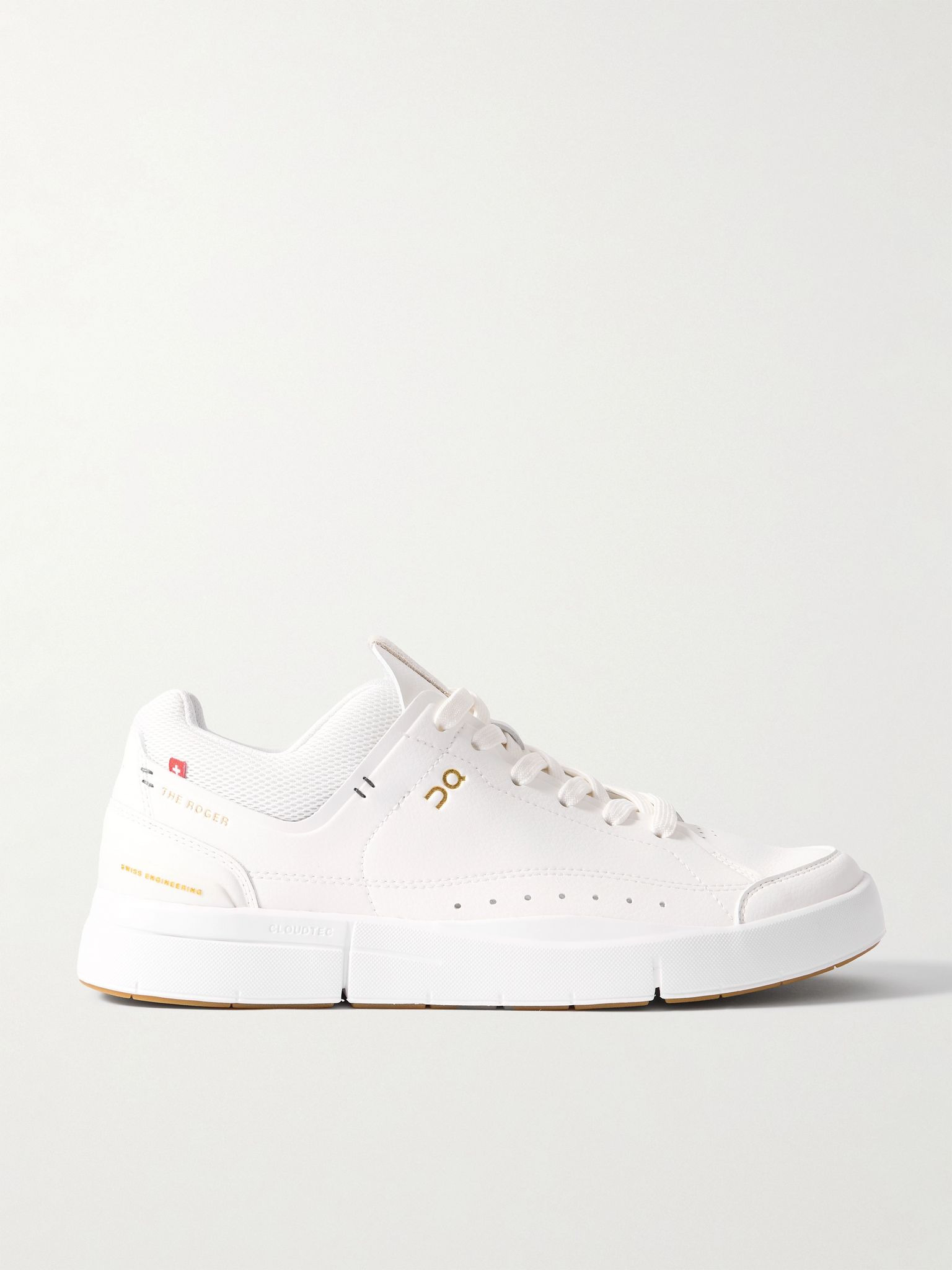 + Roger Federer The Roger Centre Court Vegan Leather and Mesh Tennis Sneakers White - 1