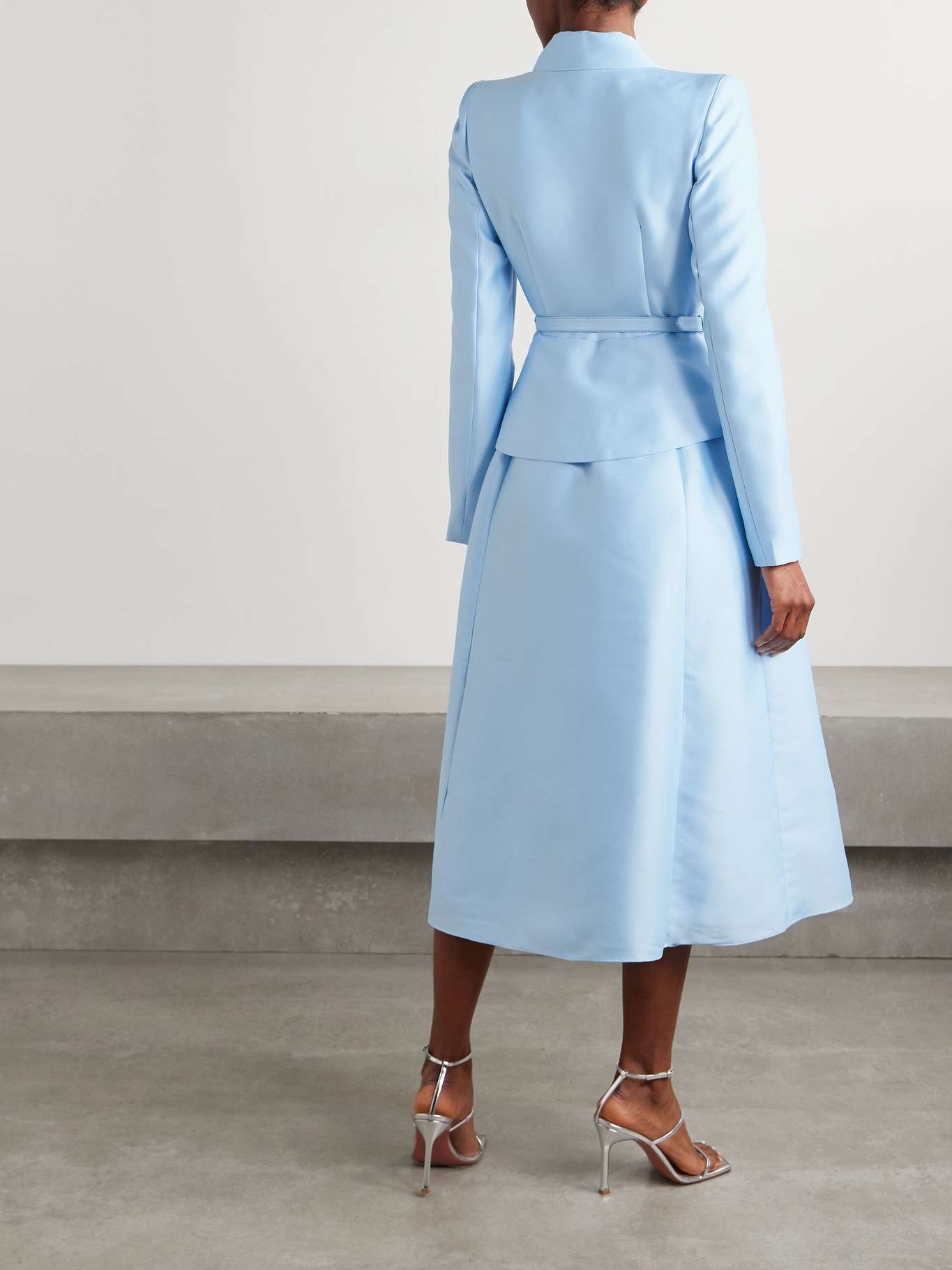 self-portrait Layered embellished taffeta midi dress Blue