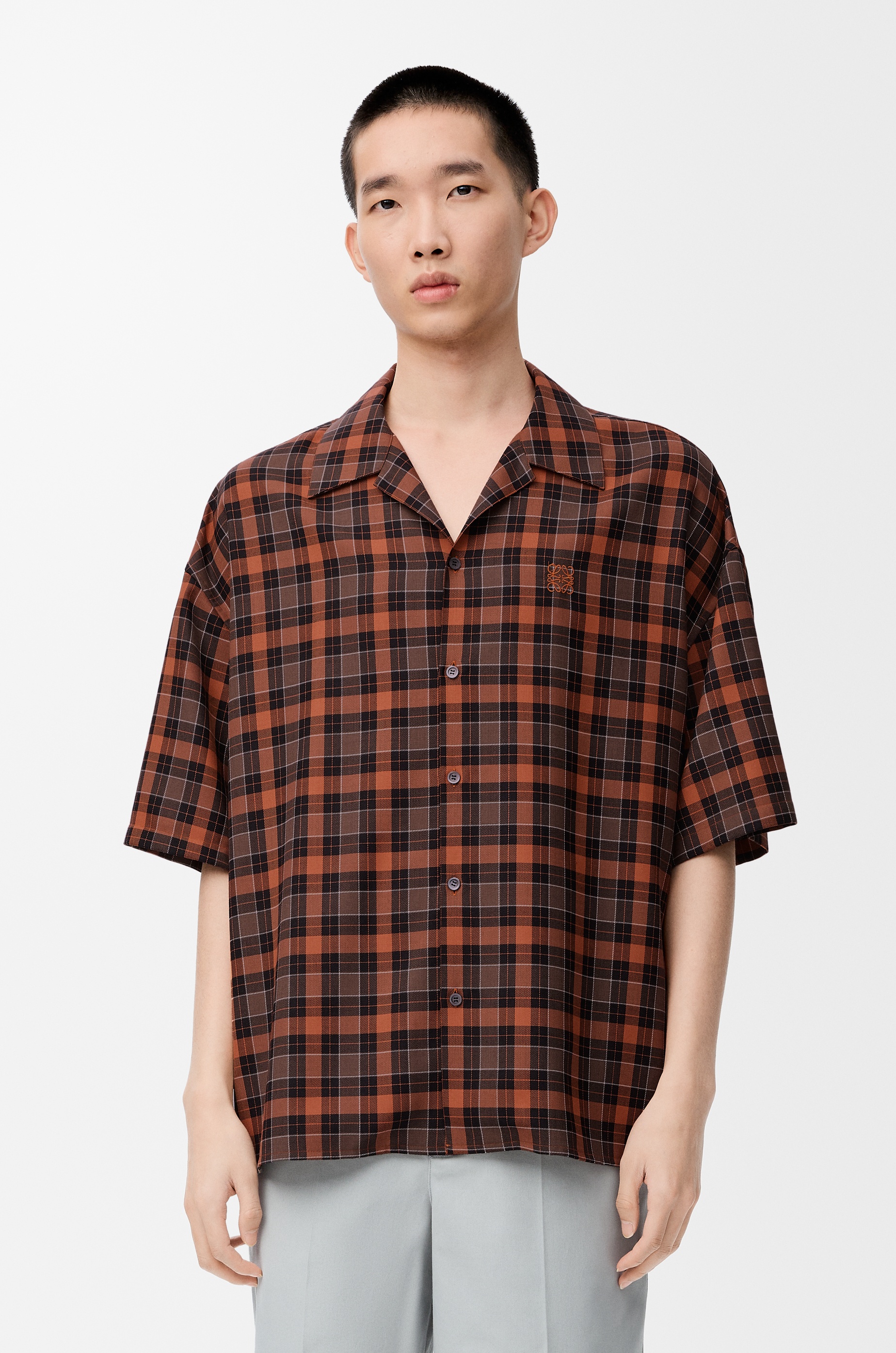 Short sleeve shirt in wool blend - 3