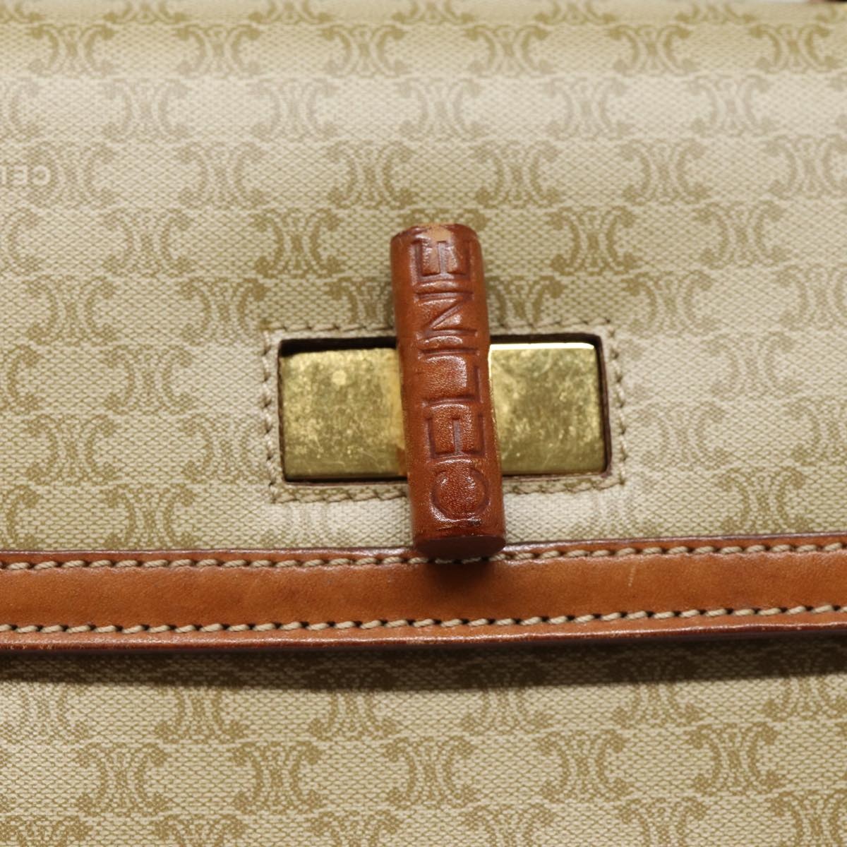 CELINE Macadam Canvas Hand Bag Beige Gold - 13