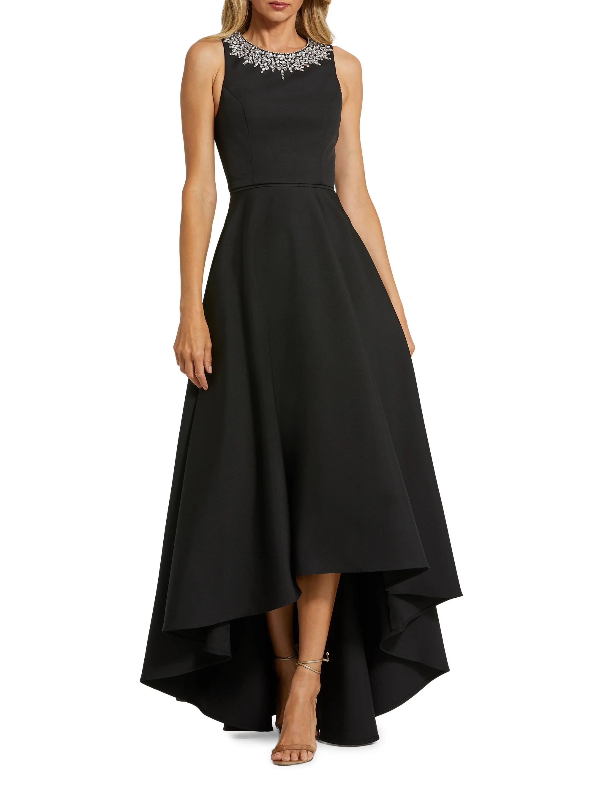 Women's Ieena Embellished Crepe High-Low Gown - Black - 1
