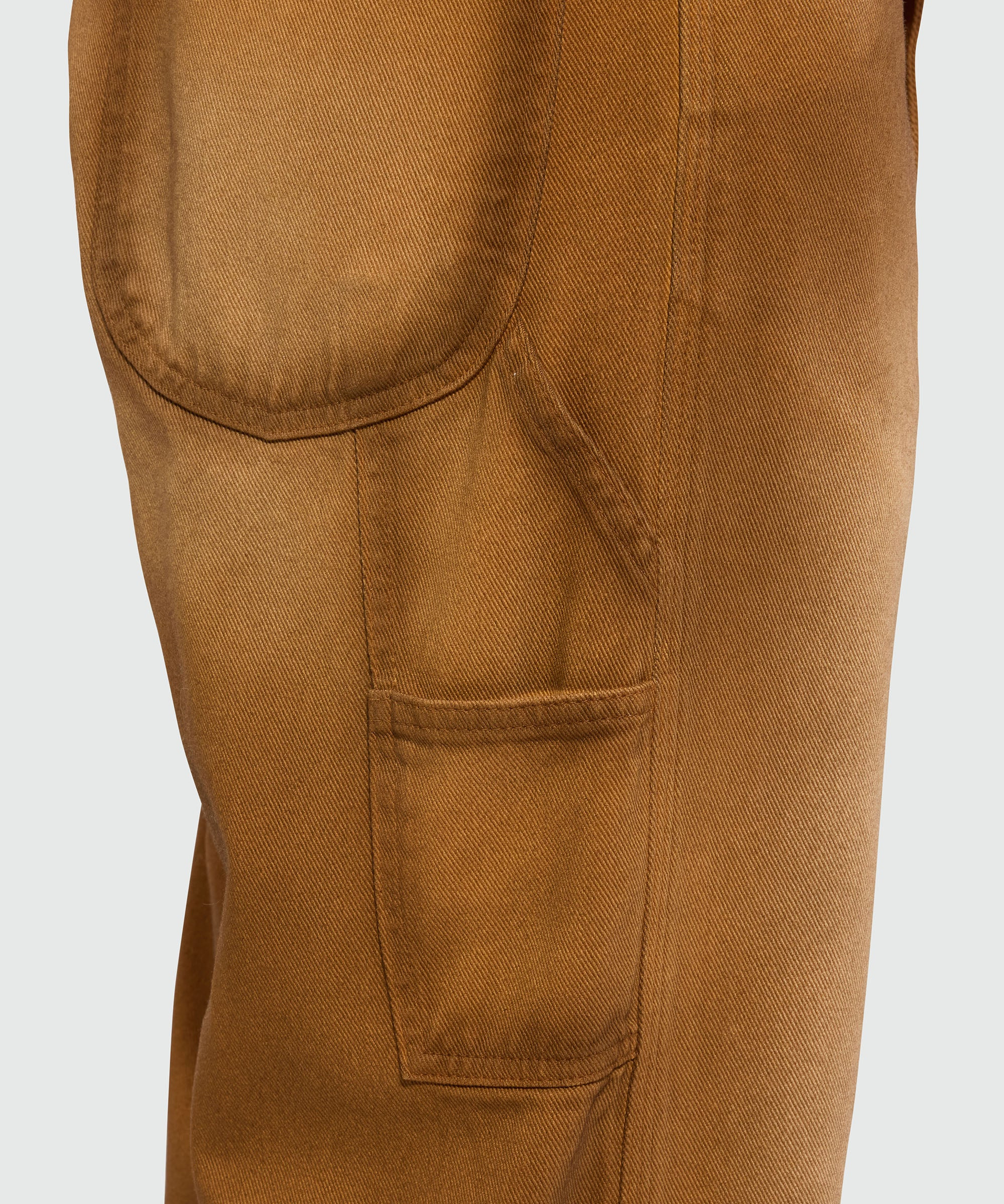 Beige spray-effect denim trousers - 5