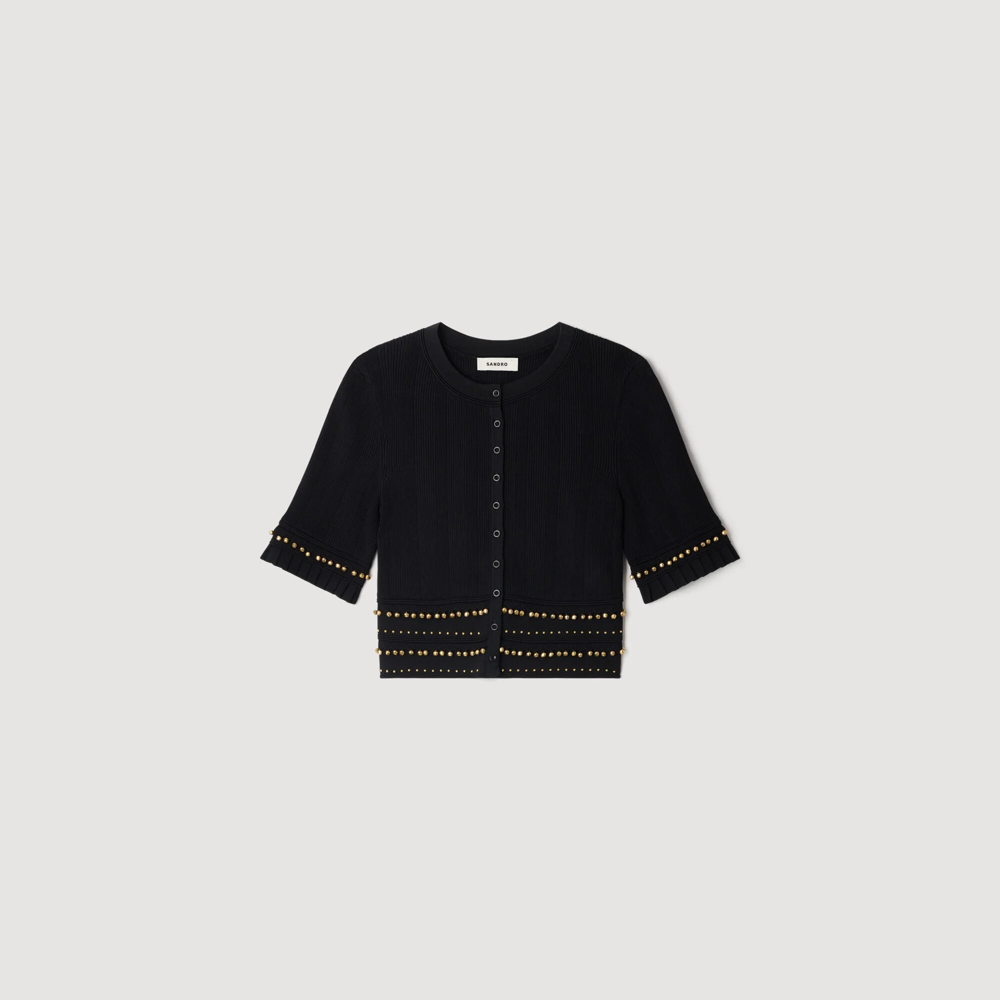 CROPPED KNIT TOP WITH TASSELS - 1