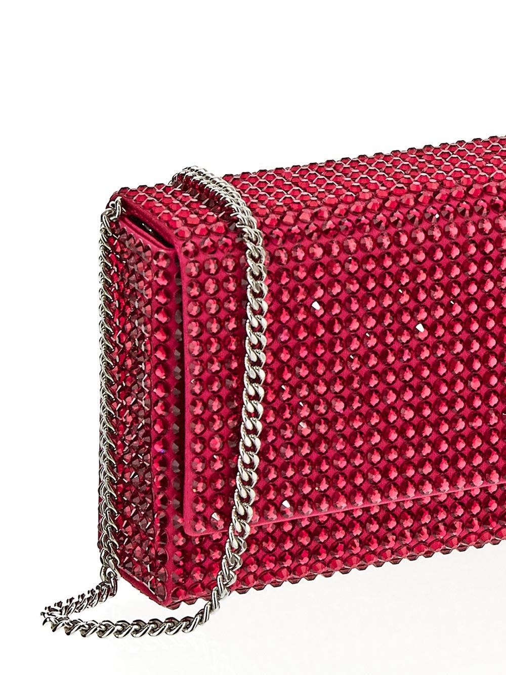 Satin Ruby Crystals Mini Pouch - 4