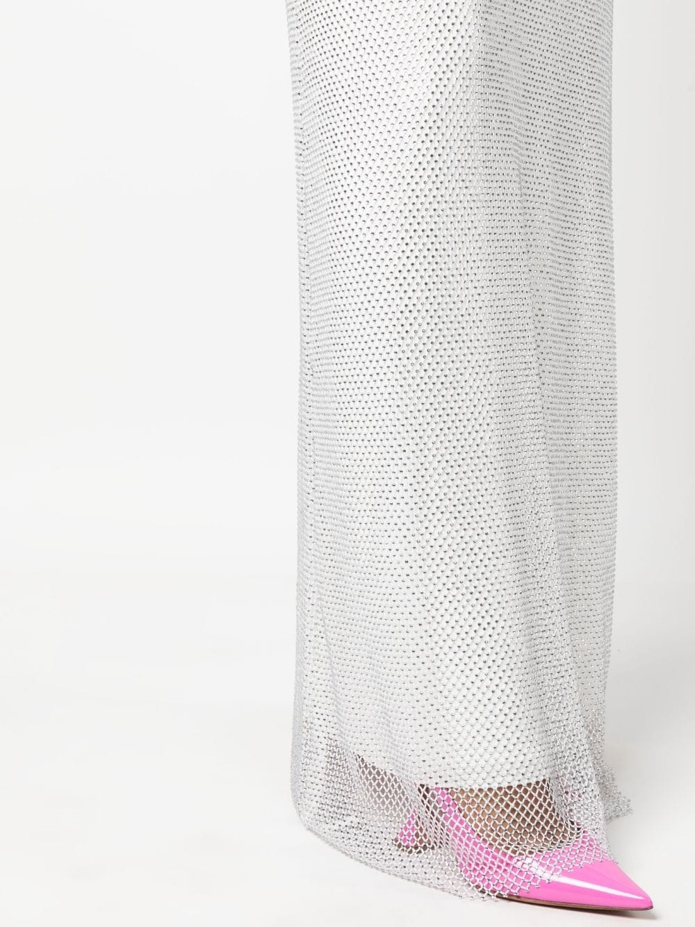 rhinestone-mesh layered maxi dress - 5