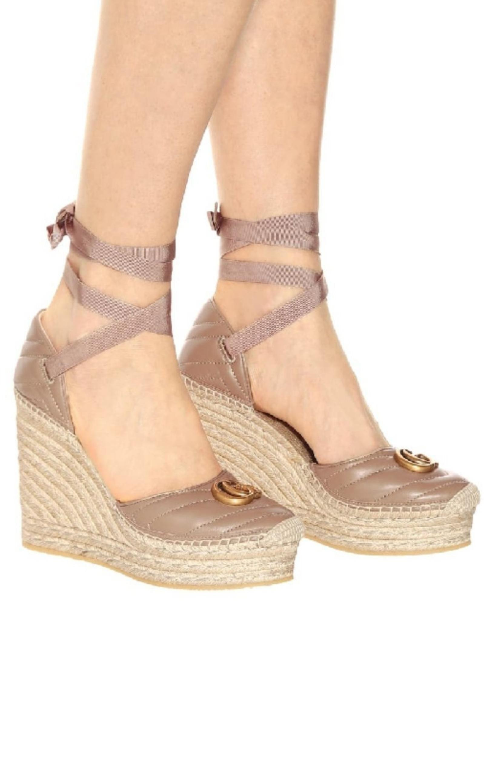 Leather Platform Espadrilles - 7
