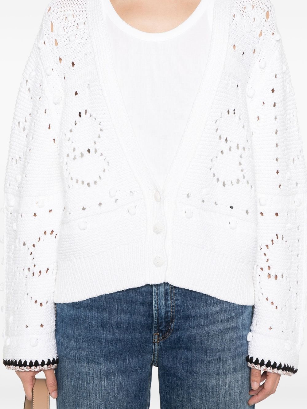 contrast-trim cardigan - 5