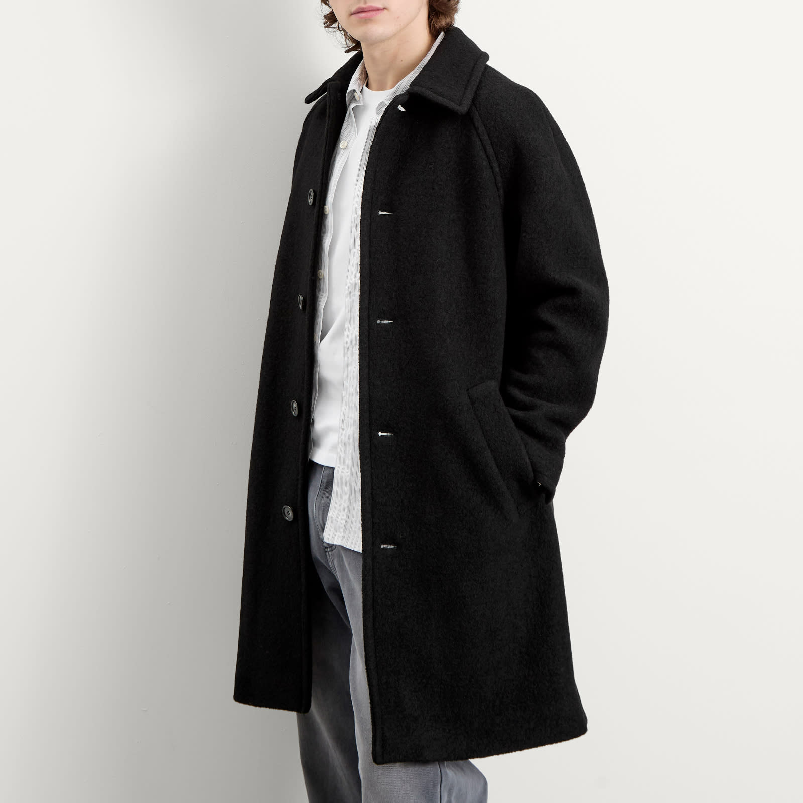 A.P.C. Gaston Felted Wool Overcoat - 5