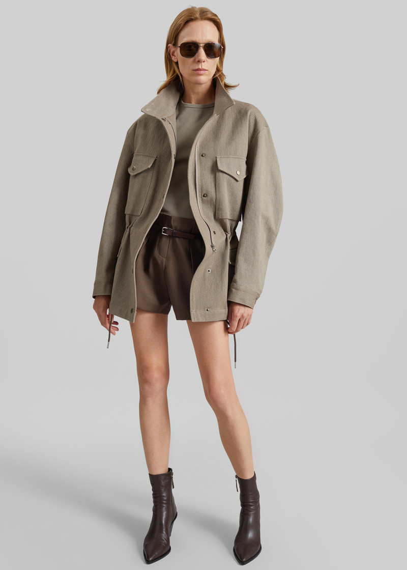 Danto Drawstring Utility Jacket - Light Brown 6