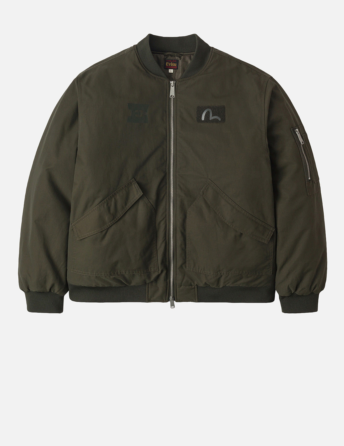 E and Seagull Appliqué Print Regular Fit Bomber Jacket - 3