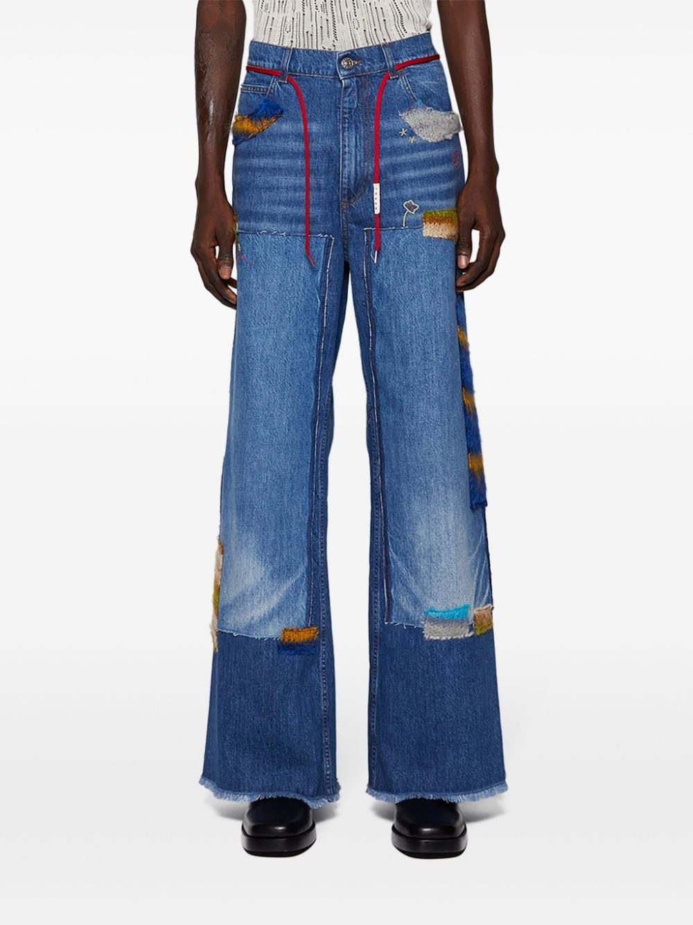 logo-patch cotton jeans - 3