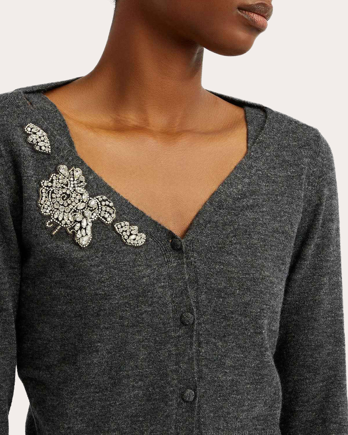Cropped Crystal-Embellised Wool-Blend Cardigan - 5