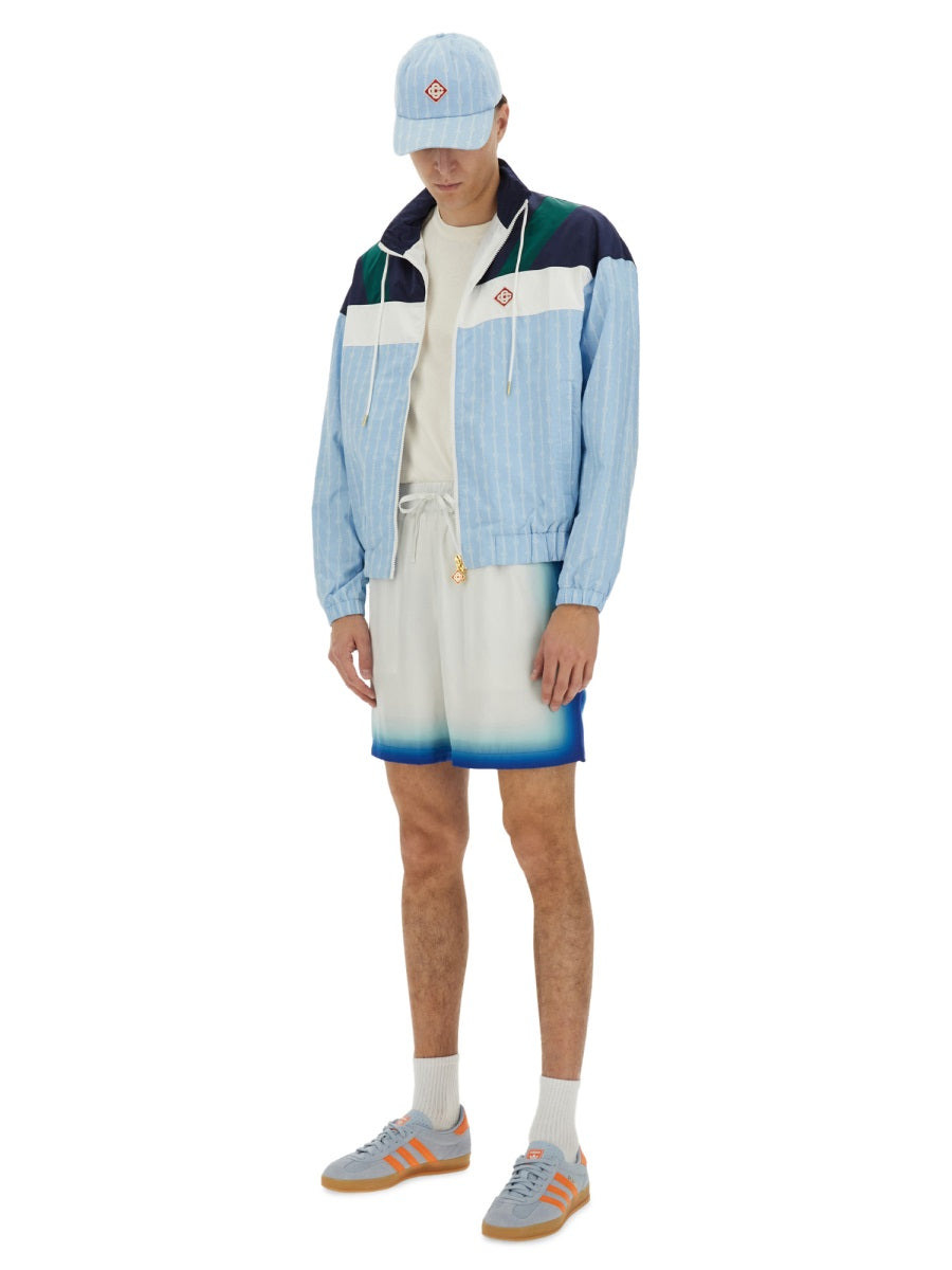 Casablanca Men "Pinstripe Laurel" Track Jacket - 2