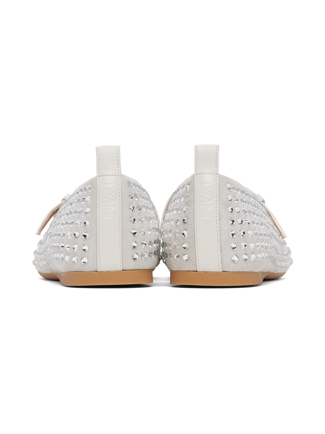 White Suede Mary Jane Ballerina Flats - 2