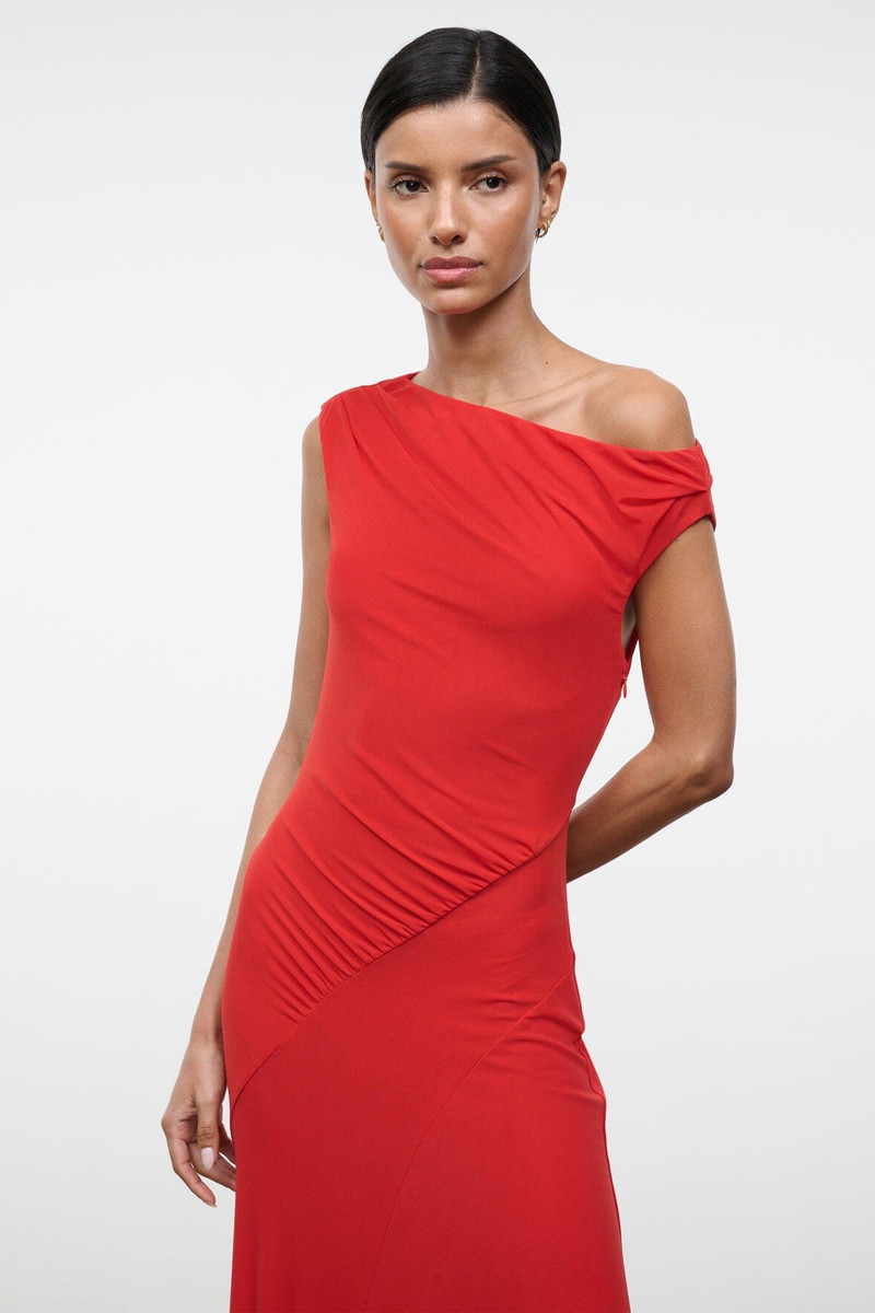 STAUD AMARIS DRESS TOMATO 4