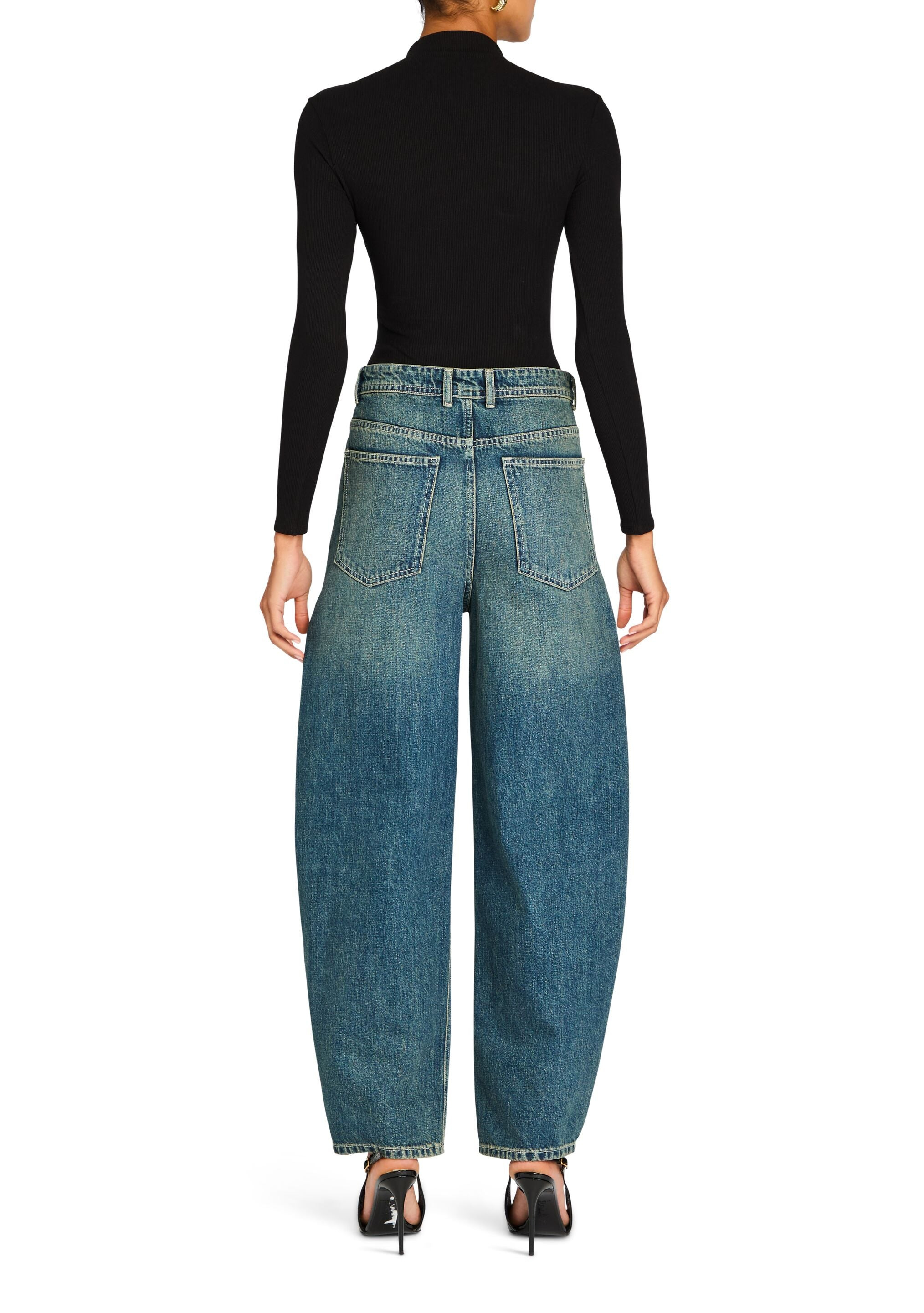 MARBEL MID RISE BARREL JEAN - 4