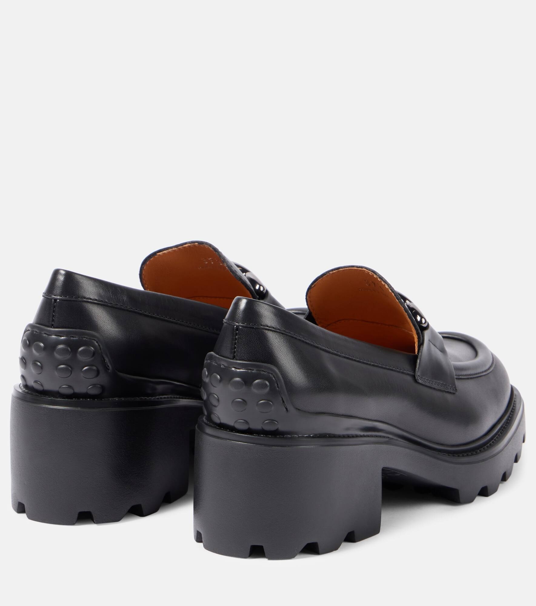 Leather loafer pumps - 3