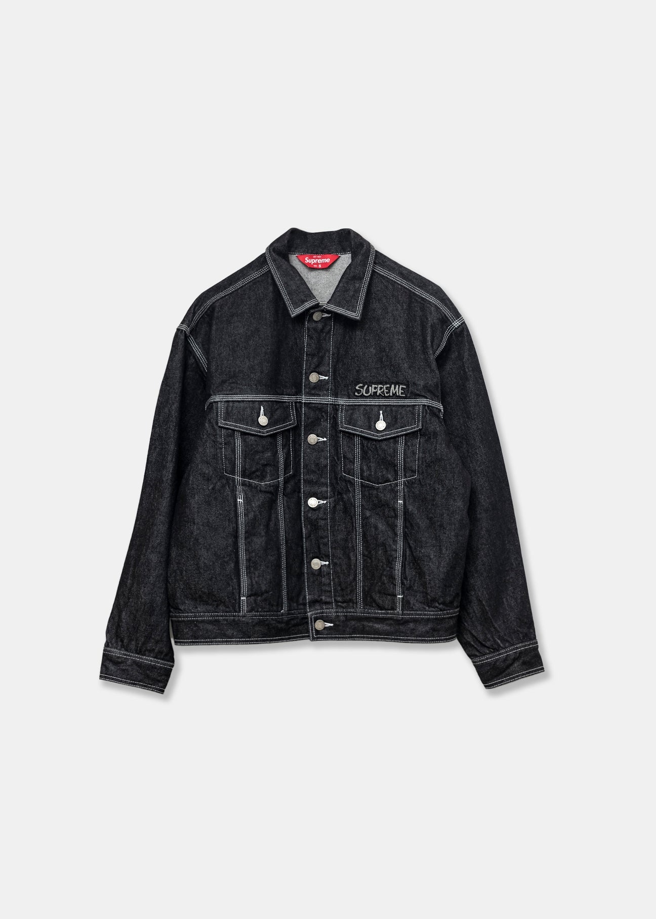 Supreme x Smurfs Denim Trucker Jacket 'Black' - 1