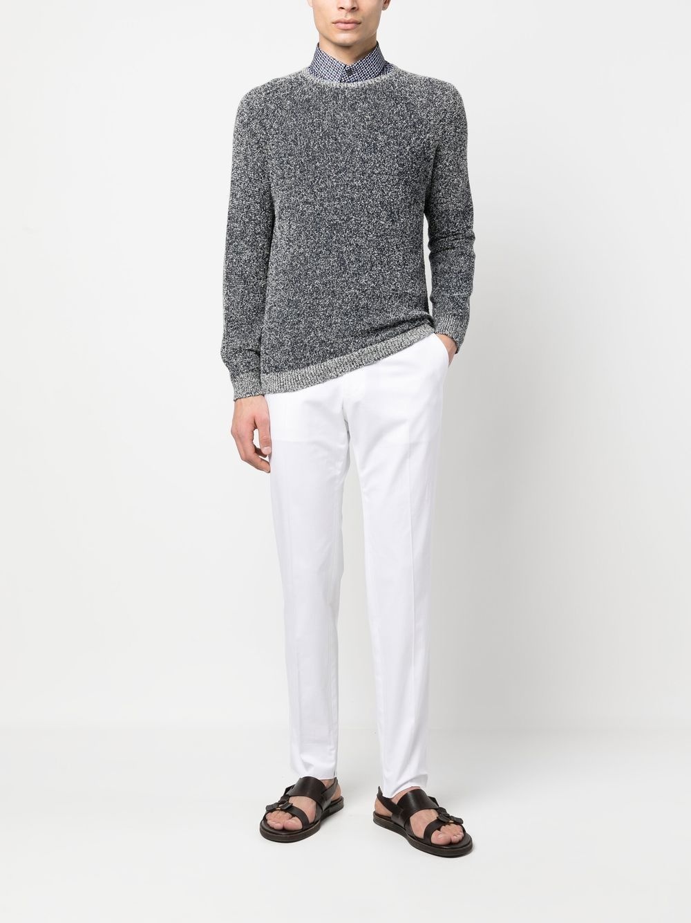 ribbed crew-neck jumper - 2