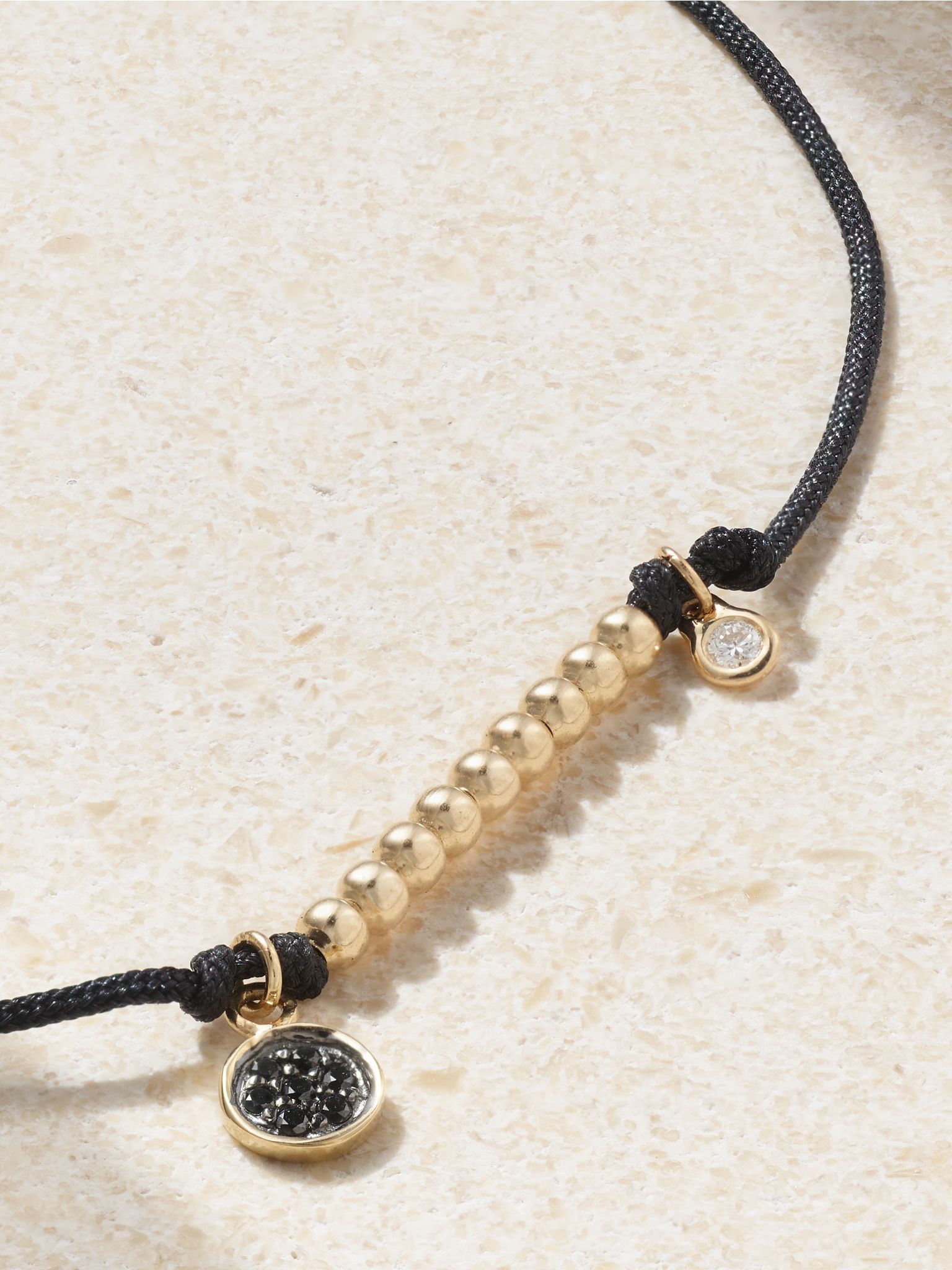 14-karat gold, cord and diamond bracelet Gold - 4