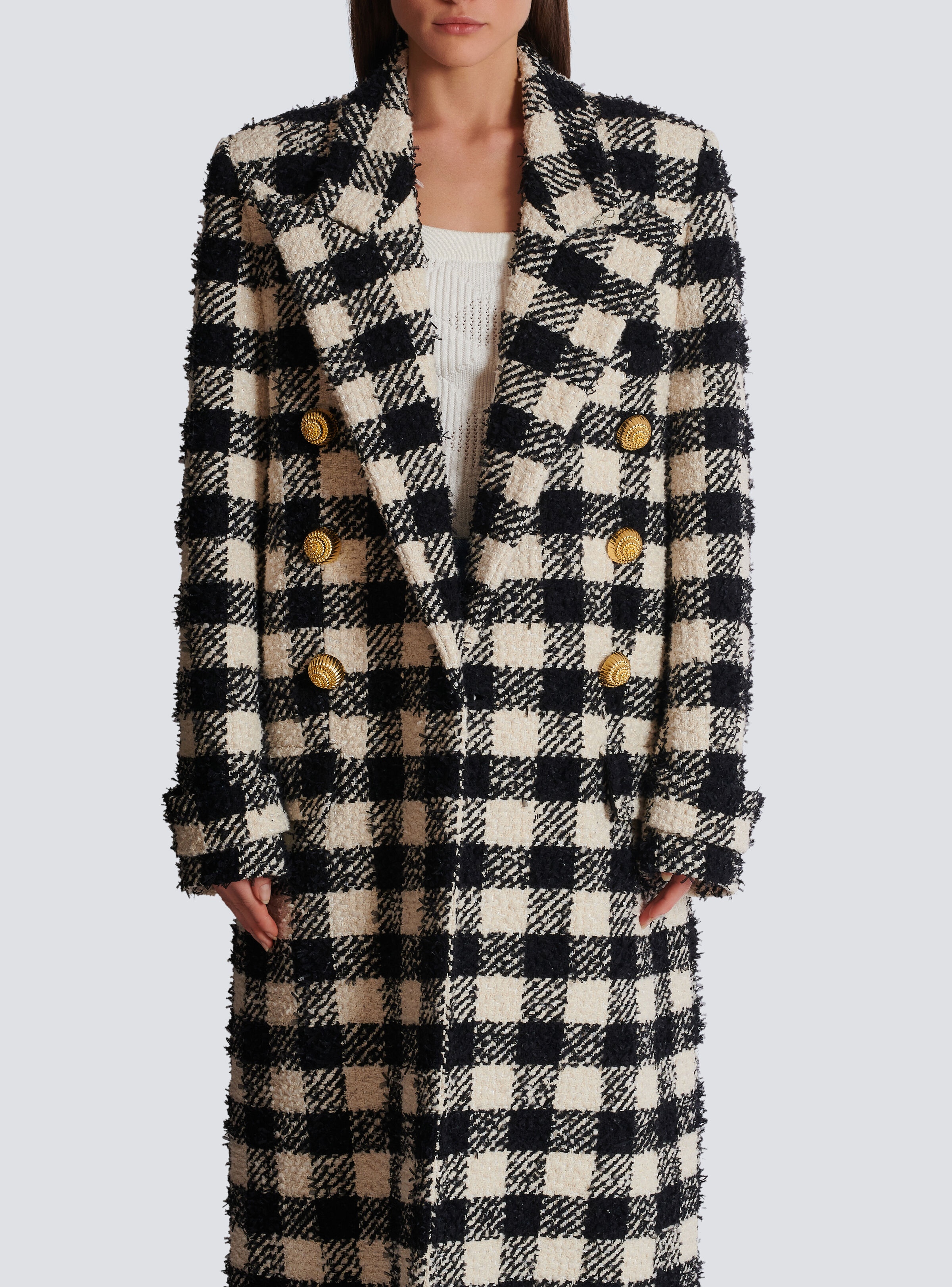 Long 6-button tweed coat - 5