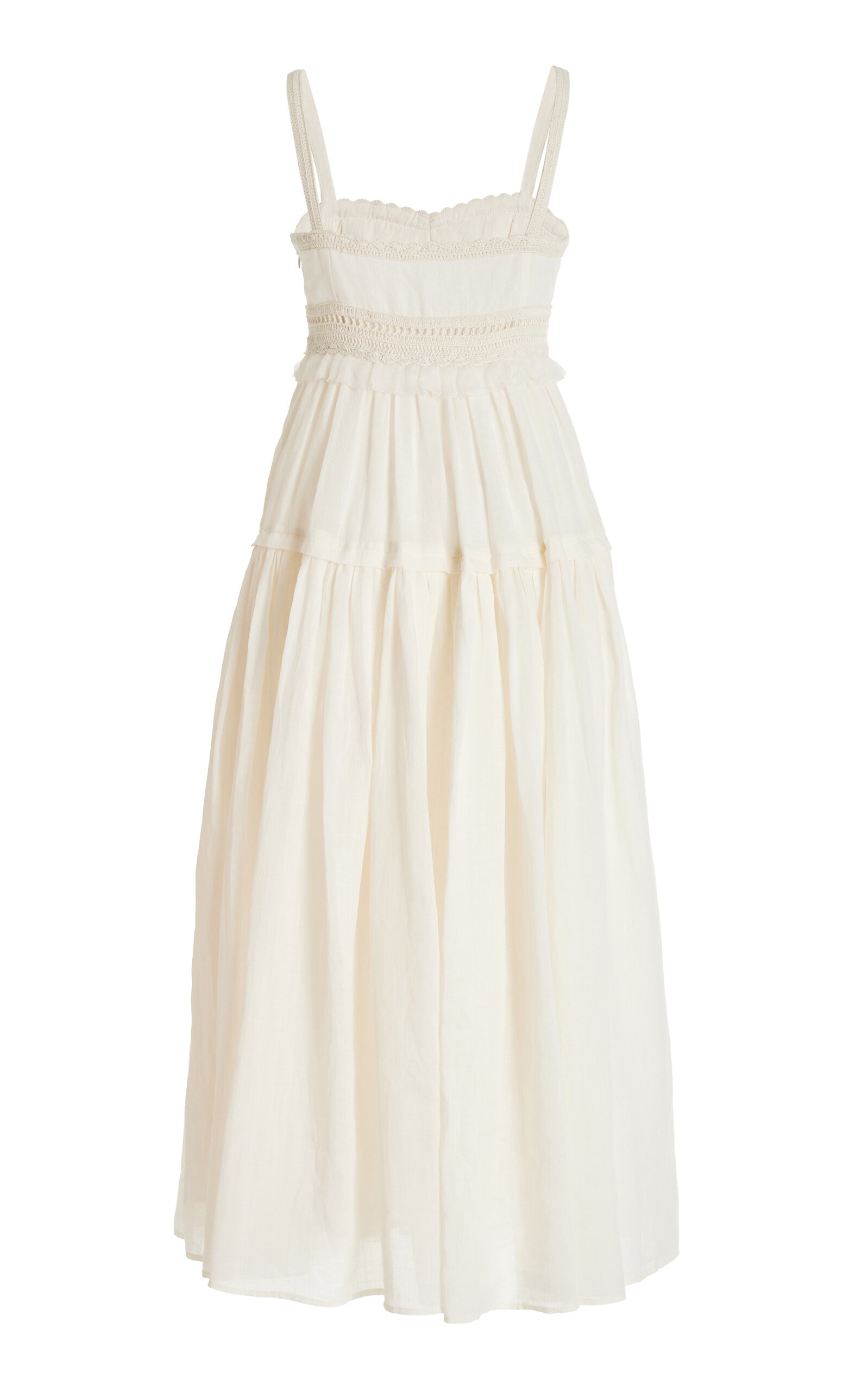 Gisella Crochet-Detailed Midi Dress white - 2