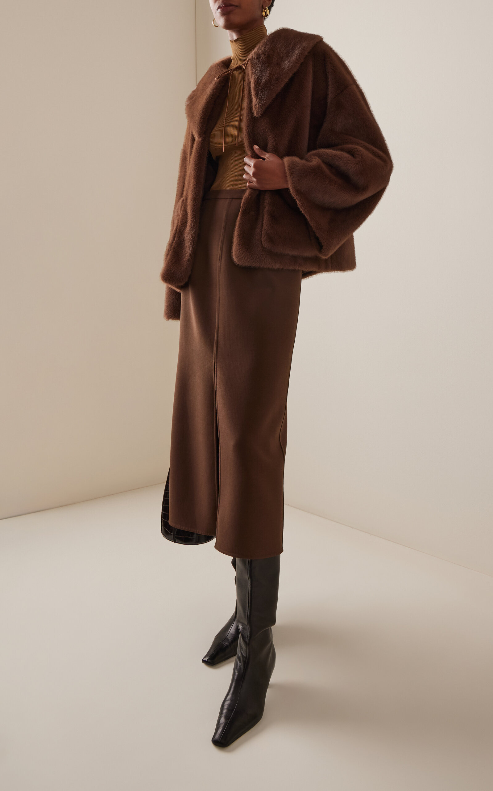 Jacquie Fauc Fur Coat brown - 2